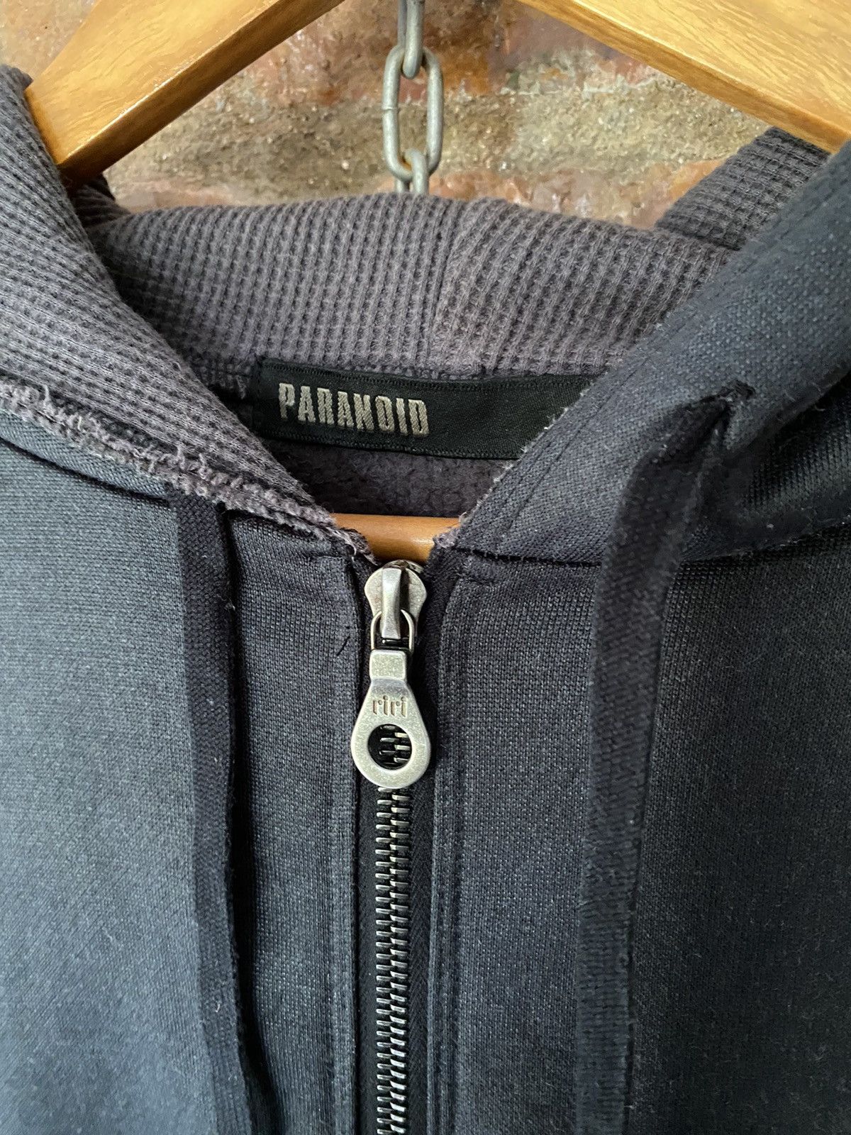 Hysteric Glamour × Japanese Brand × Takahiromiyashita The Soloist. 1990s Paranoid RIRI zipper fringe thermal hoodie Size US XS / EU 42 / 0 - 11 Thumbnail
