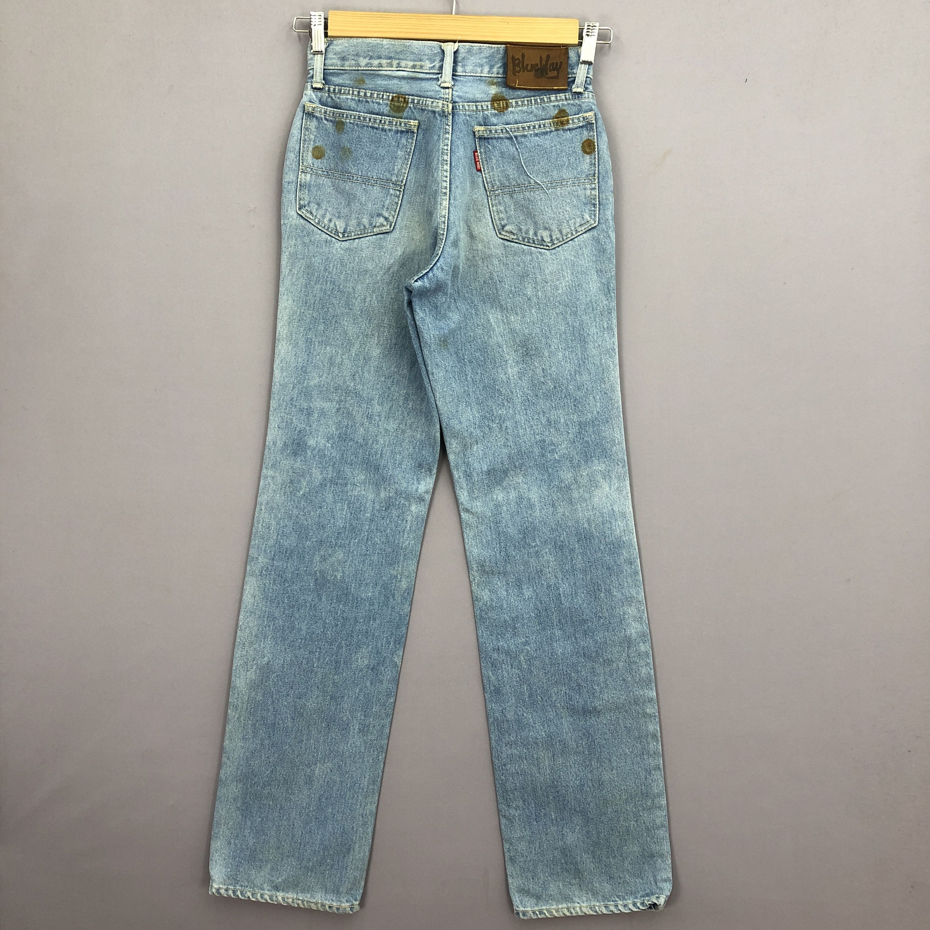Japanese Brand Vintage Blueway Faded Jeans 90s Dirty Blueway Denim Size 24" / US 00 / IT 34 - 2 Thumbnail