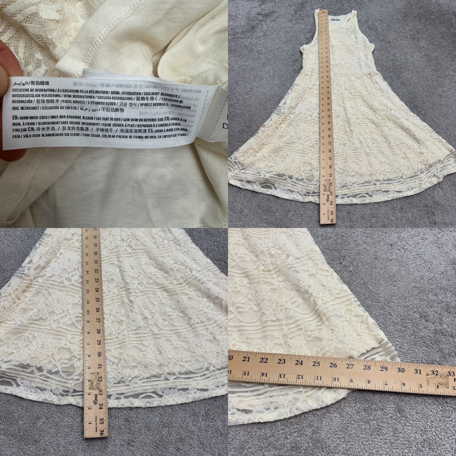 Abercrombie & Fitch Abercrombie & Fitch Lace Floral A-Line Mini Dress Womens Small Ivory Sleeveless Size S / US 4 / IT 40 - 8 Thumbnail