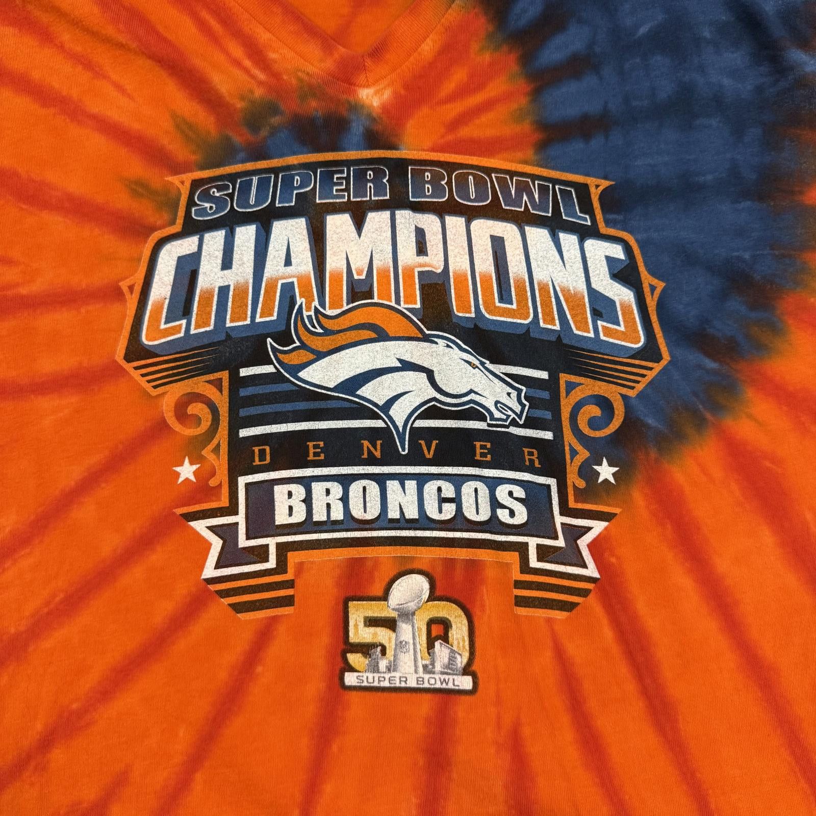 Majestic Majestic Broncos Super Bowl 50 Champs Tie-Dye Shirt XL Size XL / US 12-14 / IT 48-50 - 2 Thumbnail