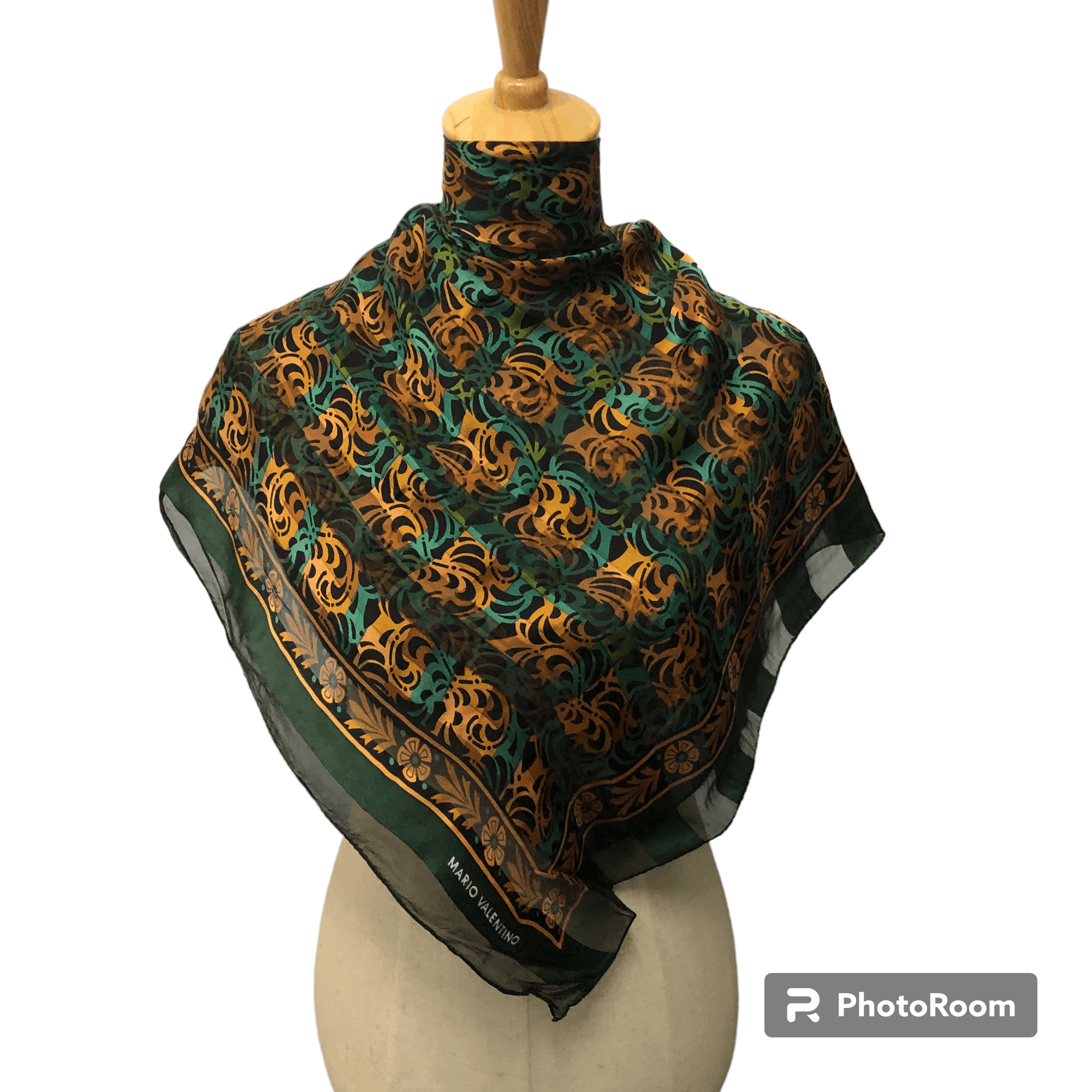 Vintage Mario Valentino Luxury Baroque Silk Scarf M1023 Size ONE SIZE - 1 Thumbnail