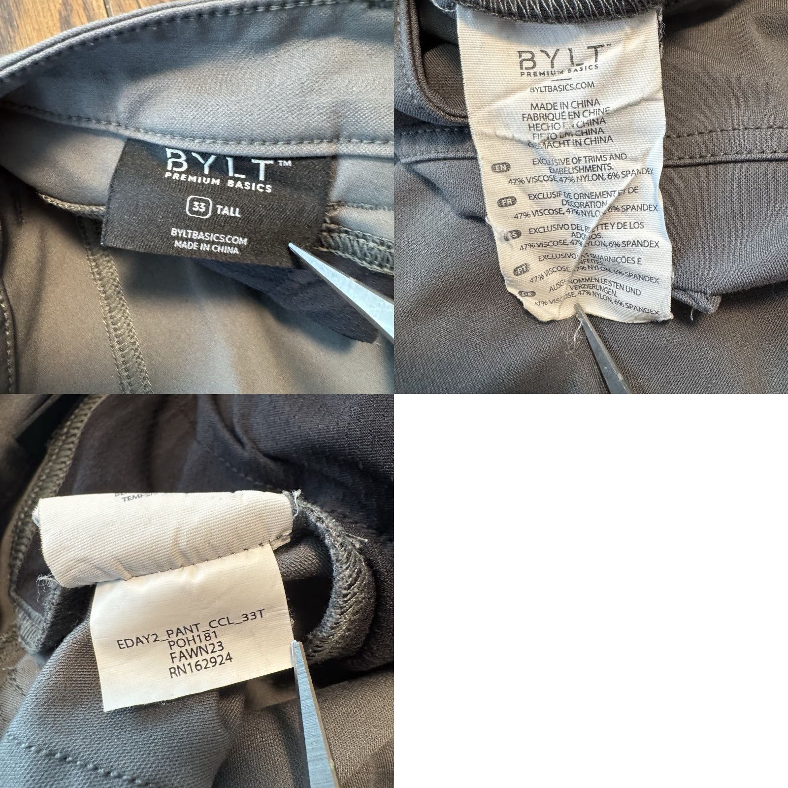 Vintage BYLT Premium Basics Pants Mens 33 Regular Gray Everyday Pant 2.0 Size US 33 - 8 Thumbnail