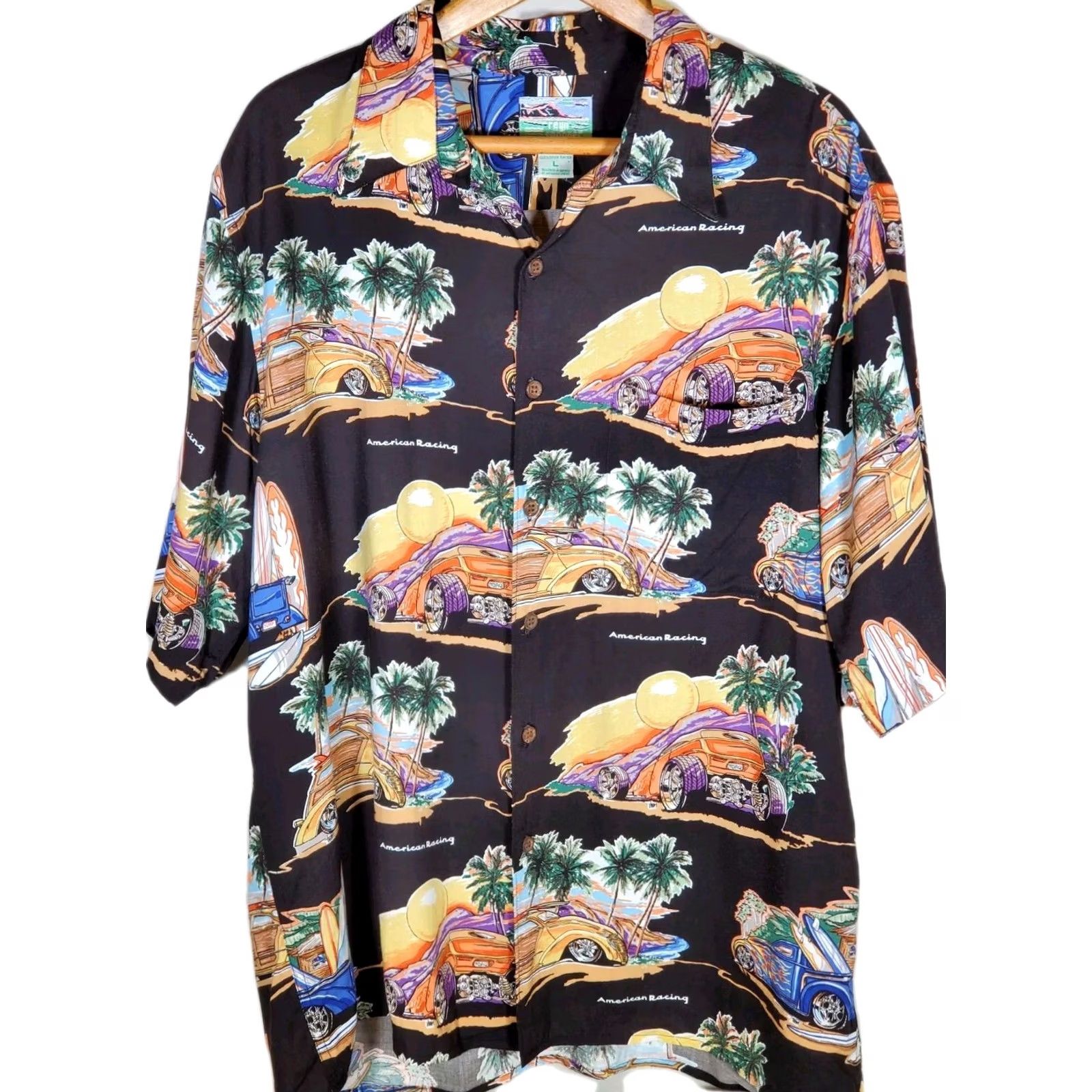 Reyn Spooner Reyn Spooner Shirt Mens L Black Hawaiian Traditionals American Racing Hot Rods Men Size Size US L / EU 52-54 / 3 - 2 Thumbnail