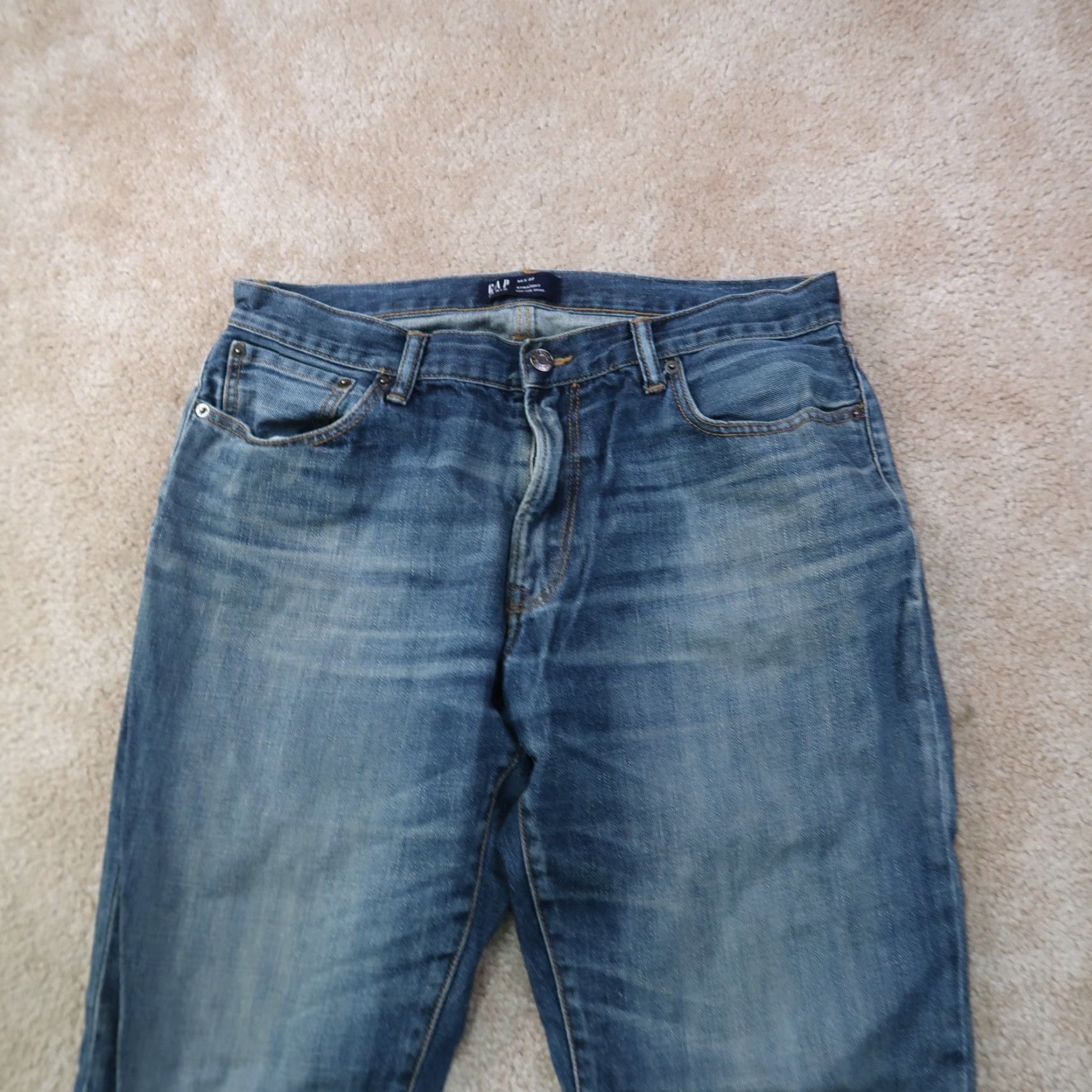 Gap Gap 1969 Jeans Men’s 34x32 Straight Denim Blue Regular Rise 5-Pocket Button Closure Vintage No Size US 34 / EU 50 - 2 Thumbnail