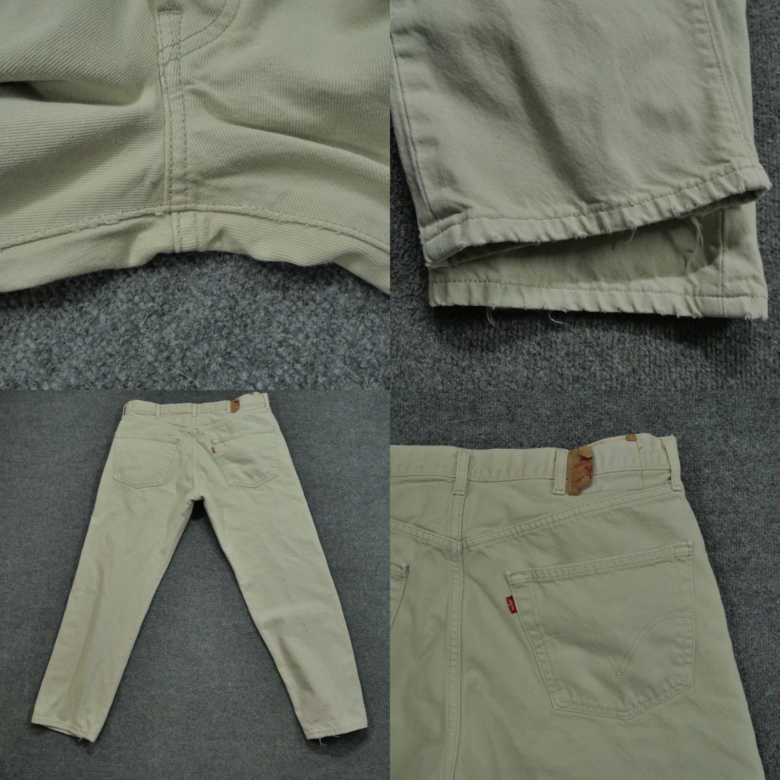 Levi's VINTAGE Levi's 501 Jeans Mens 38x30 Tan Khaki Button Fly Denim Straight Grunge 90s Pockets Distressed Mens Size US 37 - 9 Thumbnail