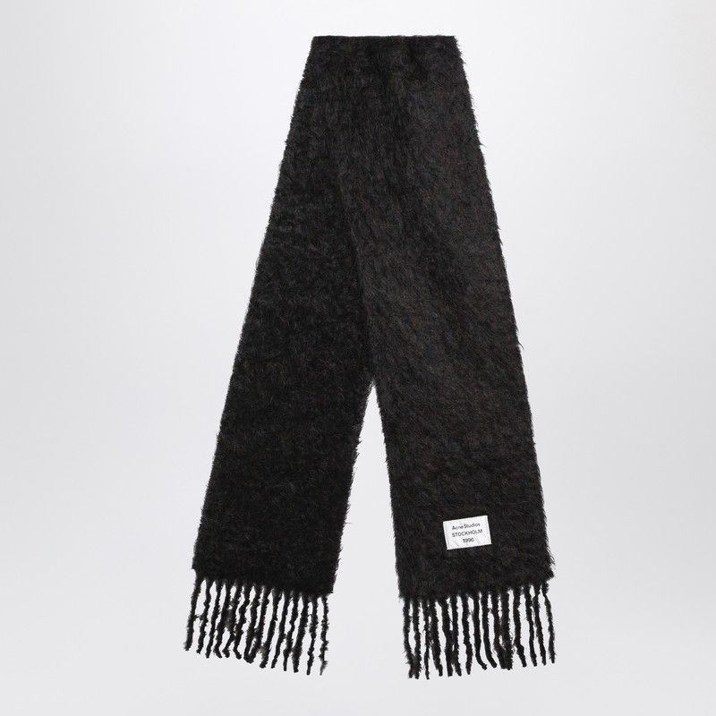 Acne Studios Acne Studios Black Wool Scarf With Logo Size ONE SIZE - 1 Thumbnail