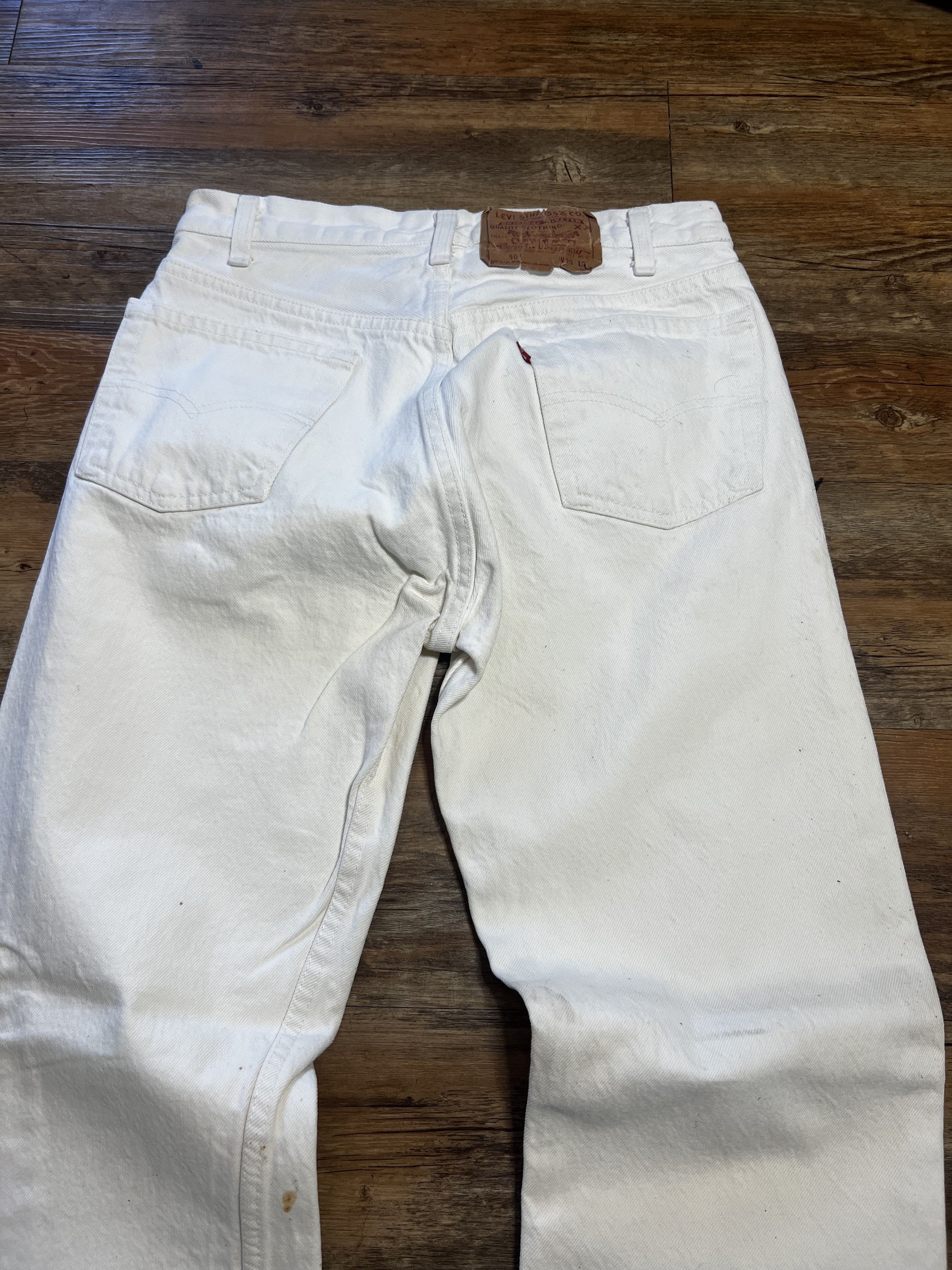 Levi's × Levi's Vintage Clothing × Vintage Vintage Levi's 501 White Denim Jean Pants Size US 29 - 8 Thumbnail
