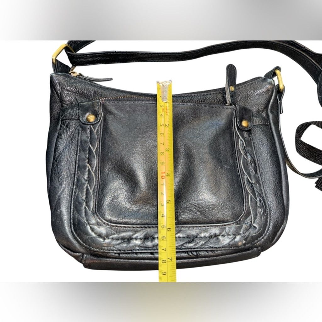 Genuine Leather Great American Leatherworks Black Leather Crossbody Purse #B Size ONE SIZE - 7 Thumbnail