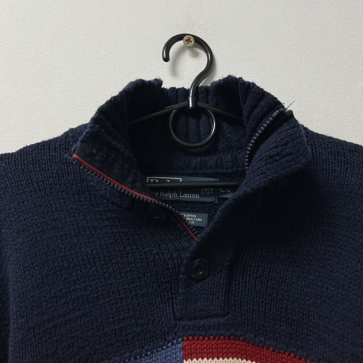 Polo Ralph Lauren Vintage Polo Ralph Lauren USA Flag 1/4 Zip Sweater Size US L / EU 52-54 / 3 - 4 Thumbnail