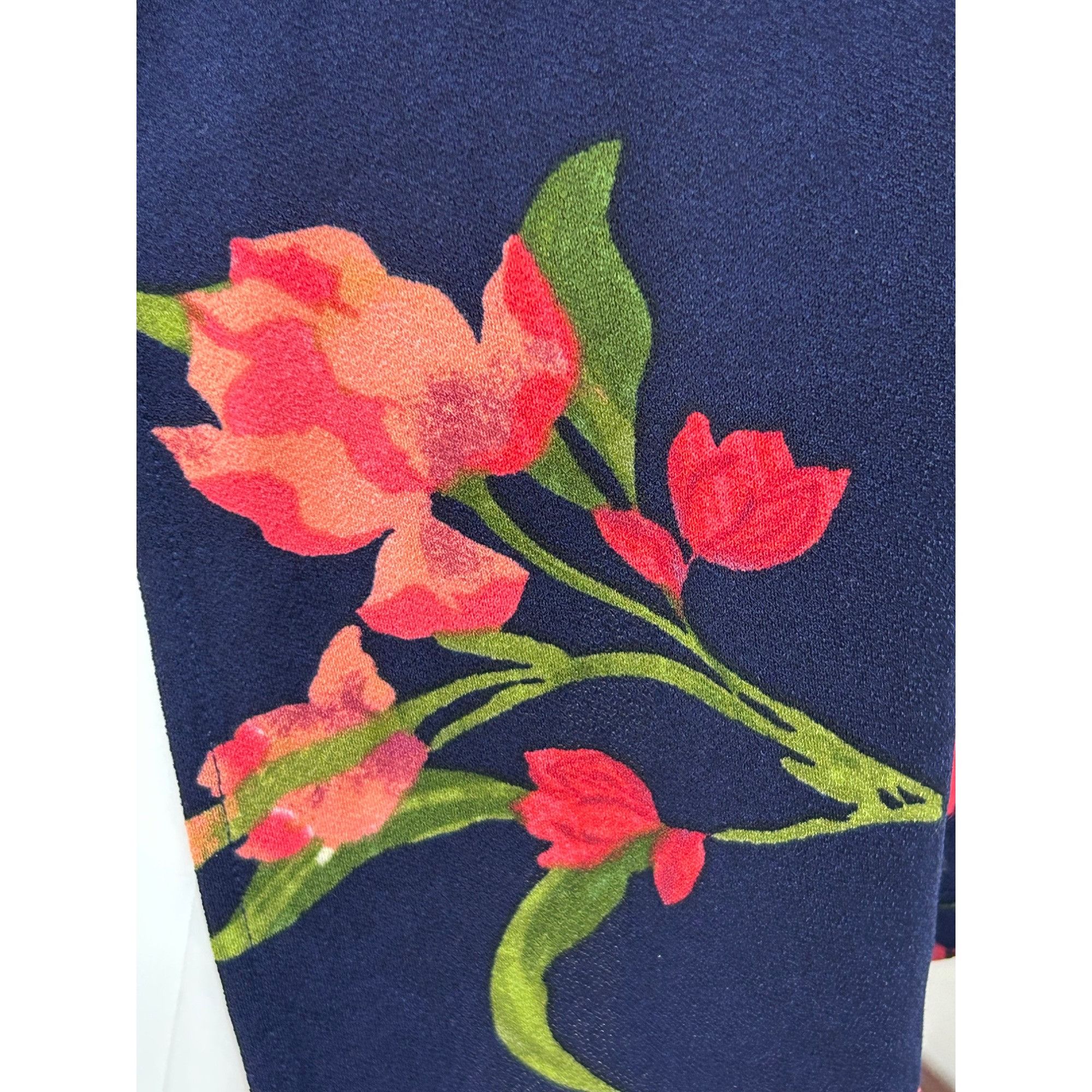 Other Susan Graver QVC Mini Dress 1XP Navy Floral V-Neck Button Do Size XL / US 12-14 / IT 48-50 - 11 Thumbnail