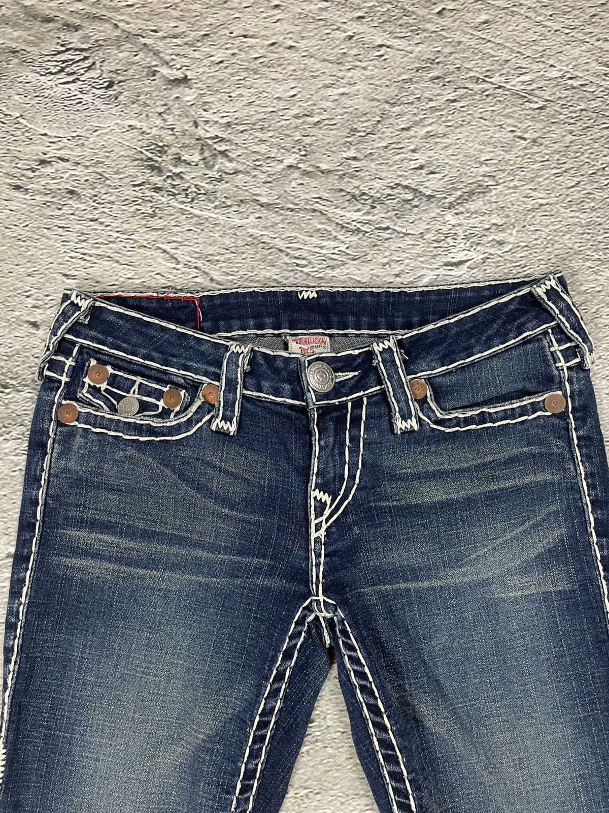 True Religion True Religion blue jeans flared bootcut white stitching Joey Size 28" / US 6 / IT 42 - 9 Thumbnail