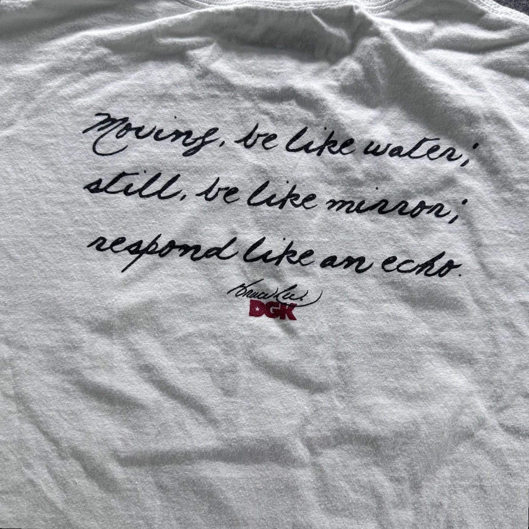 DGK DGK Bruce Lee Shirt Mens Medium White Graphic Print Tee Be Like Water Quote Crew Neck Short Sleeve Skate Shirt Size US M / EU 48-50 / 2 - 7 Thumbnail