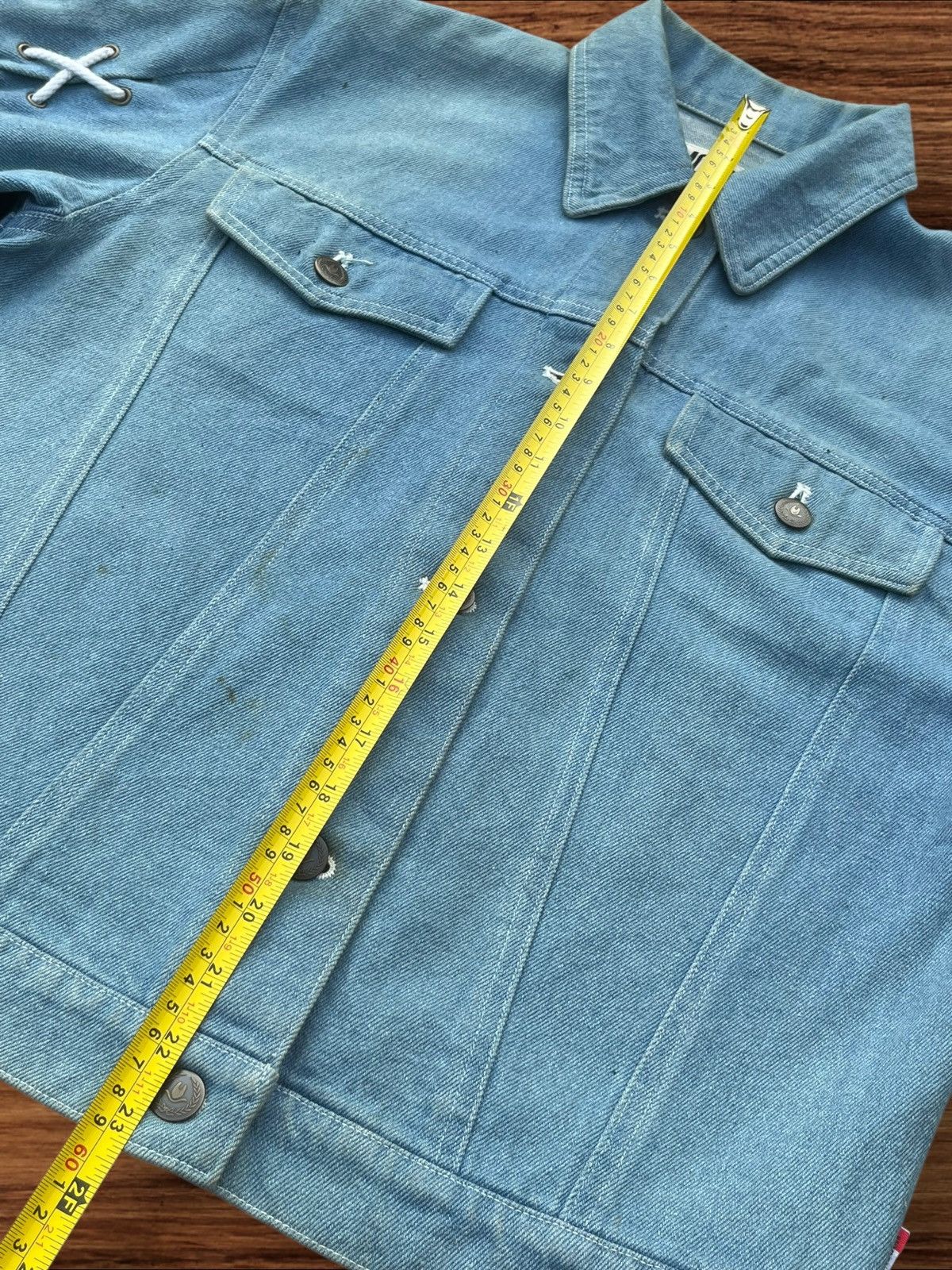 Moschino Moschino Lace Up Sleeves Punk Style Blue Washed Denim Jacket Size M / US 6-8 / IT 42-44 - 18 Thumbnail