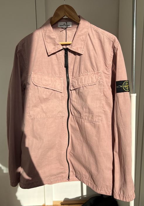 Stone island hot sale pink overshirt