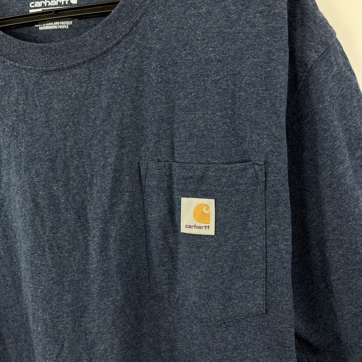 Carhartt Carhartt T-Shirt Logo on Pocket Relaxed Fit Navy Size 2XL Size US XXL / EU 58 / 5 - 4 Thumbnail