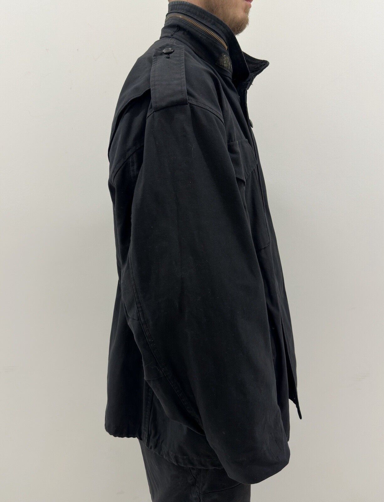 Alpha Industries VINTAGE ALPHA INDUSTRIES M65 ARMY fly JACKET MENS BLACK RARE Size US XL / EU 56 / 4 - 8 Thumbnail