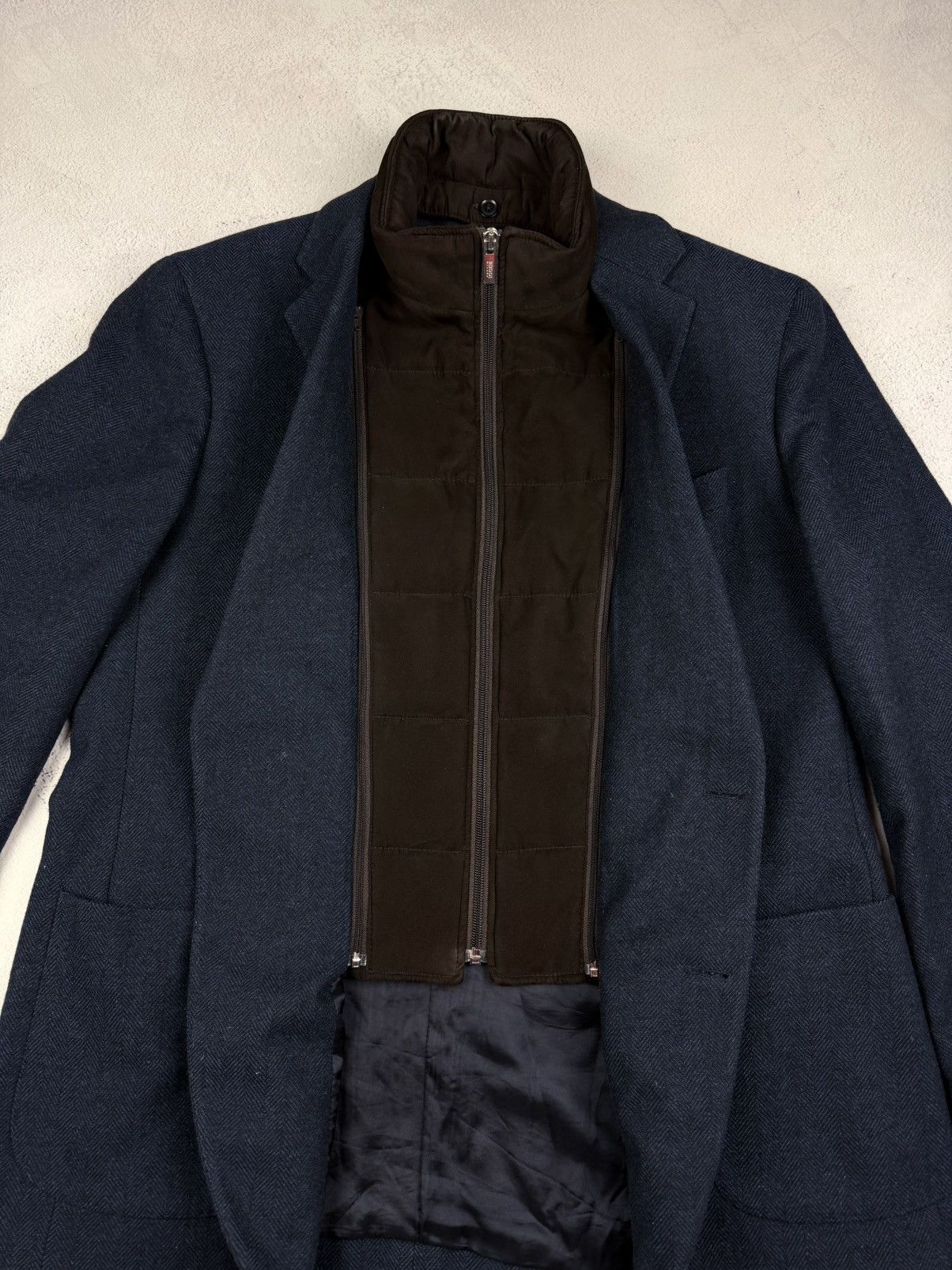 Boggi Boggi Milano Mens Blazer Navy Blue Size 54 Fit Quilted Lined Size 54R - 8 Thumbnail