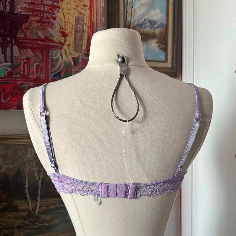 Other no brand purple mesh floral bra bralette Size ONE SIZE - 3 Thumbnail