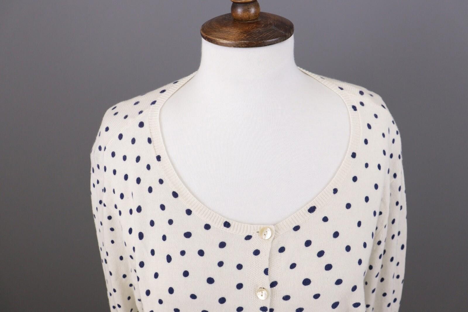 Designer Gudrun Sjoden White Polka Dot Knit Cardigan Sweater Size L Size L / US 10 / IT 46 - 5 Thumbnail