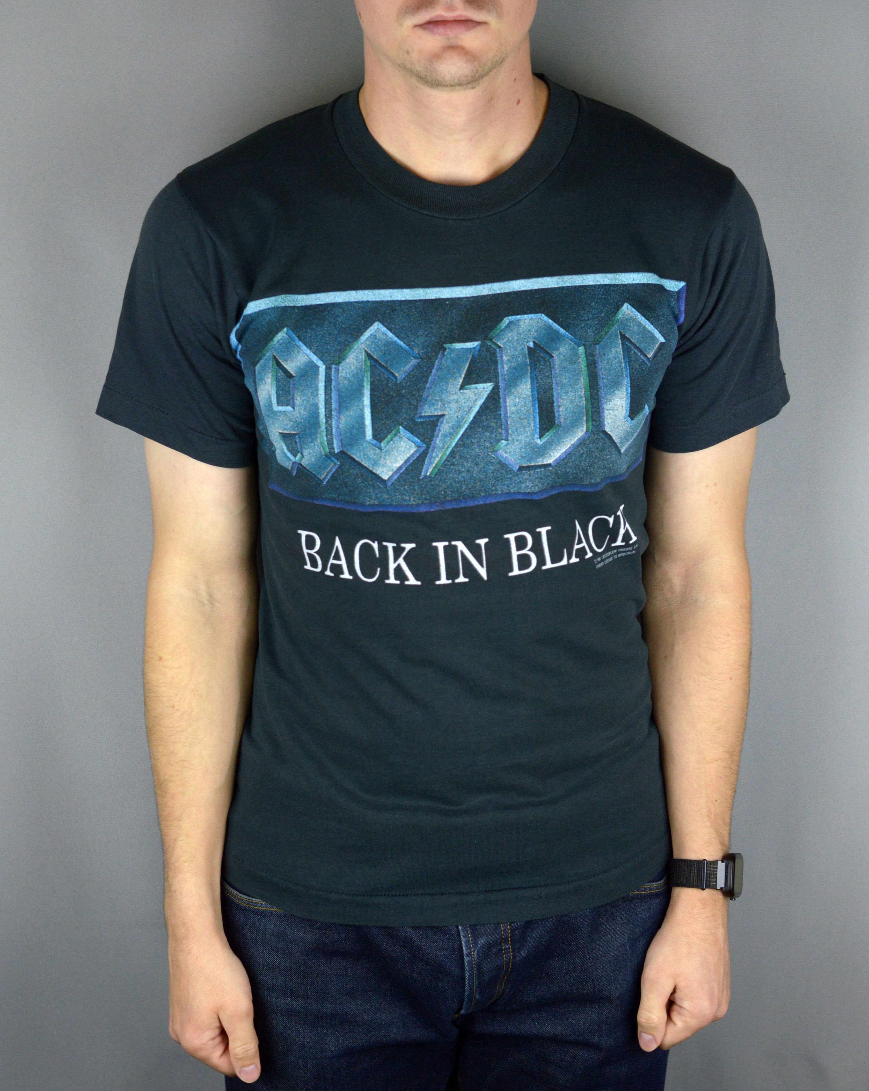 Band Tees × Vintage Vintage AC DC Back In Black 1991 t shirt Size US M / EU 48-50 / 2 - 1 Thumbnail