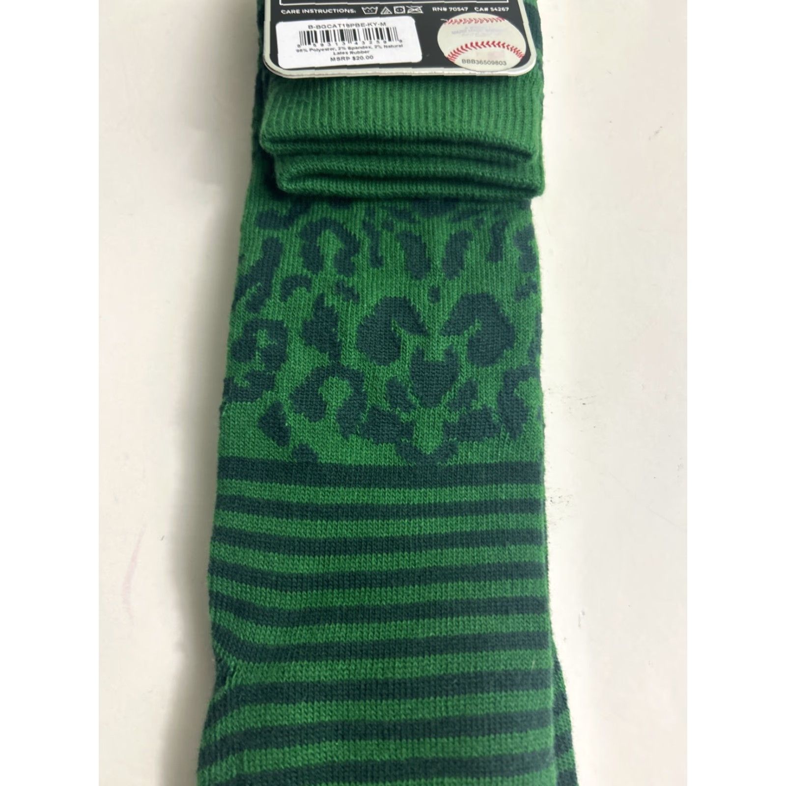 47 ’47 Womens Medium Green Striped Cheetah Athletics A’s MLB Tall Socks Size ONE SIZE - 7 Thumbnail