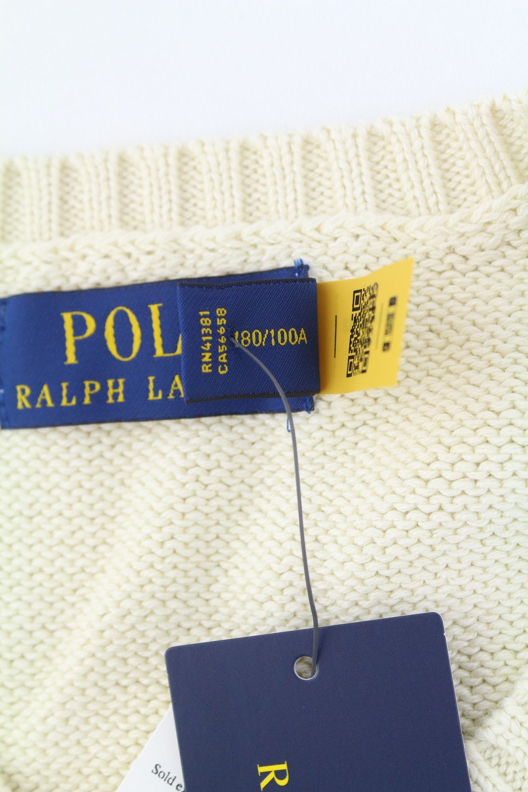 Ralph Lauren CREAM L Tight Knit Crew Neck Pullover 86929 Size US L / EU 52-54 / 3 - 8 Thumbnail