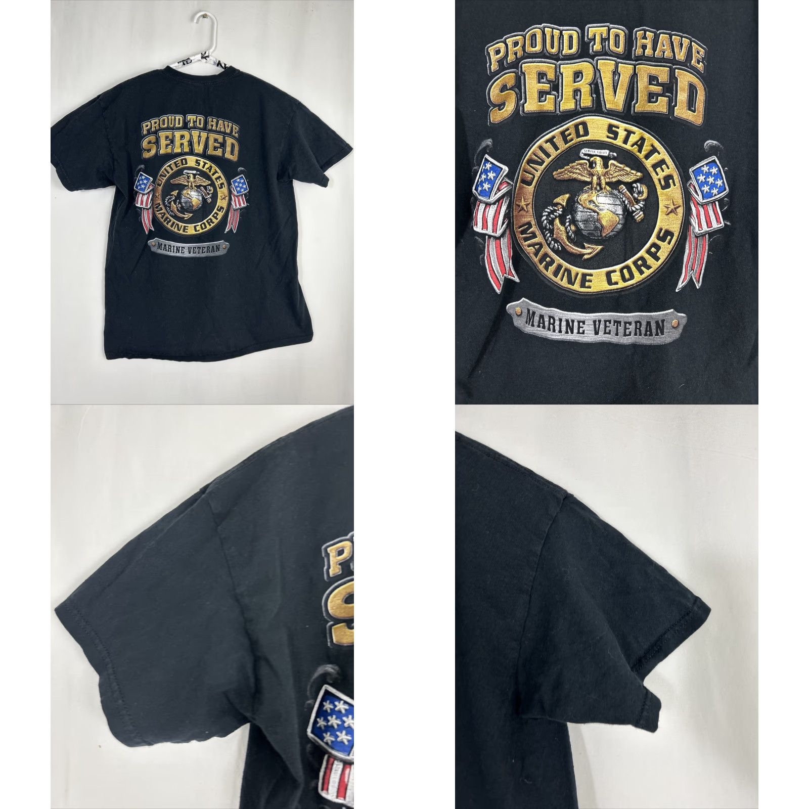 Gildan VINTAGE Mens Large Short Sleeve T Shirt United States Marines Black Proud To Have Served Size US L / EU 52-54 / 3 - 8 Thumbnail