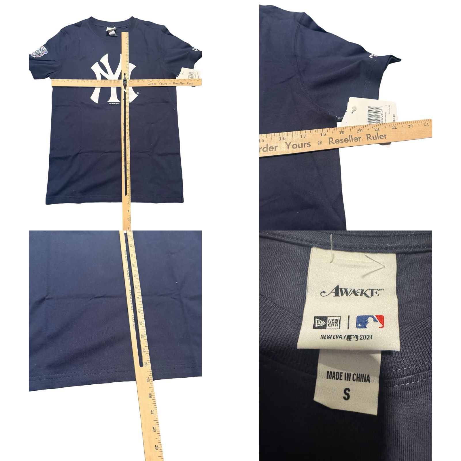 Awake NY Awake New York Yankees Mlb Streetwear Hypebeast Box Logo T-Shirt Small S Blue Mens Regular Size US S / EU 44-46 / 1 - 8 Thumbnail