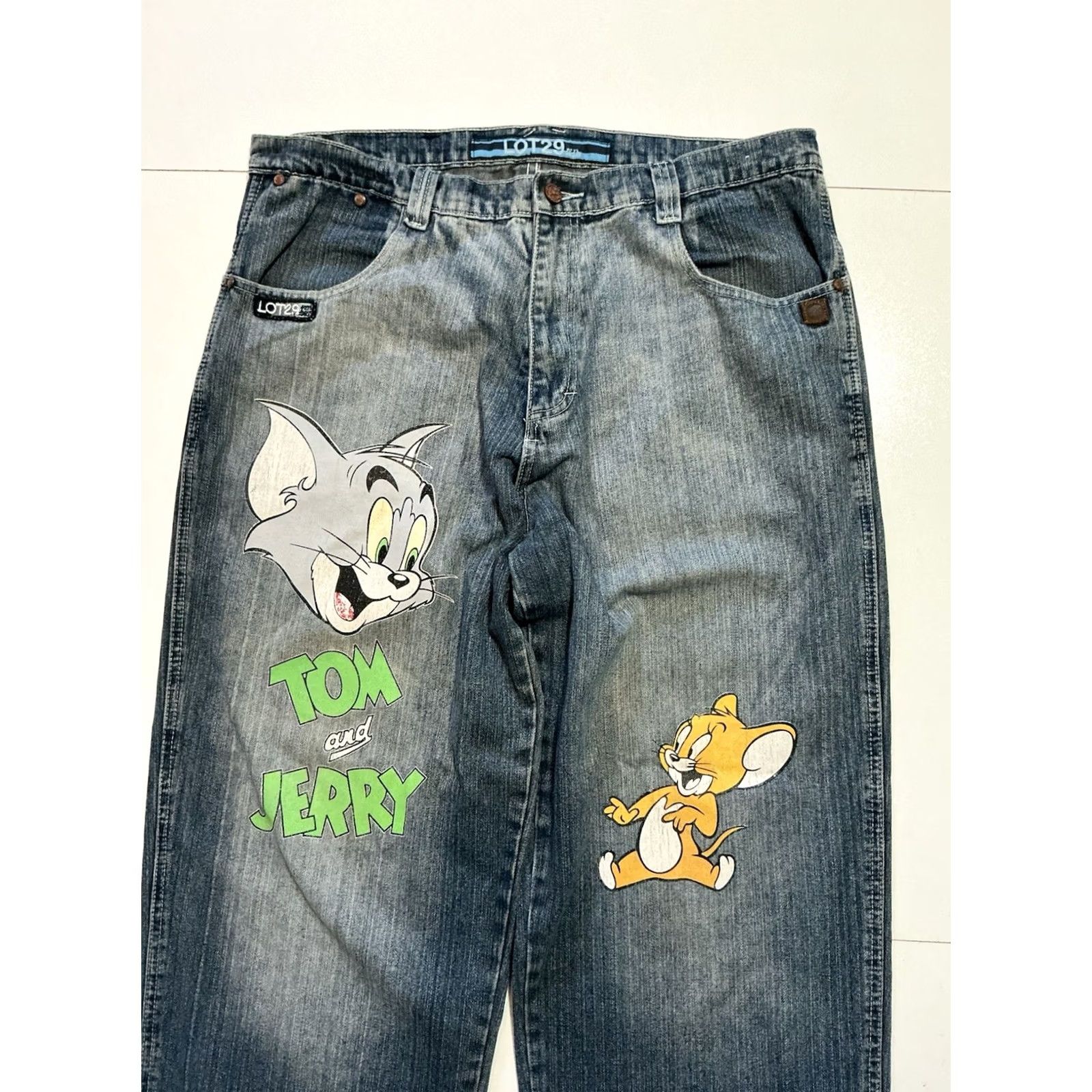 Denime VINTAGE Tom & Jerry Cartoon Graphic Baggy Denim Jeans Sz. 38 Men Denim 2000s Lot 29 Size US 38 / EU 54 - 7 Thumbnail