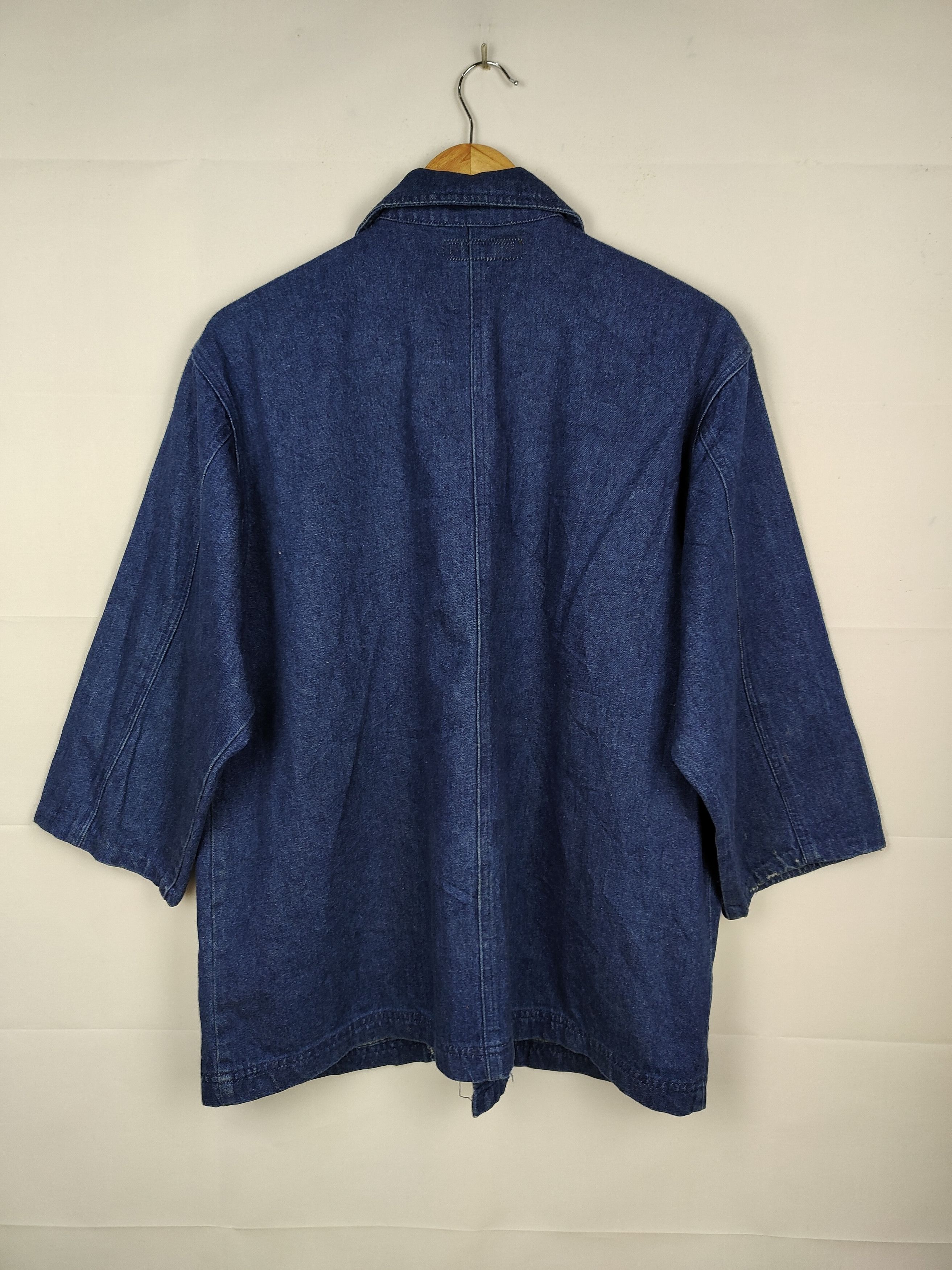 Issey Miyake × Tsumori Chisato Tsumori Chisato Indigo Boro Chinese Style Blue Denim Jacket Size US M / EU 48-50 / 2 - 3 Thumbnail