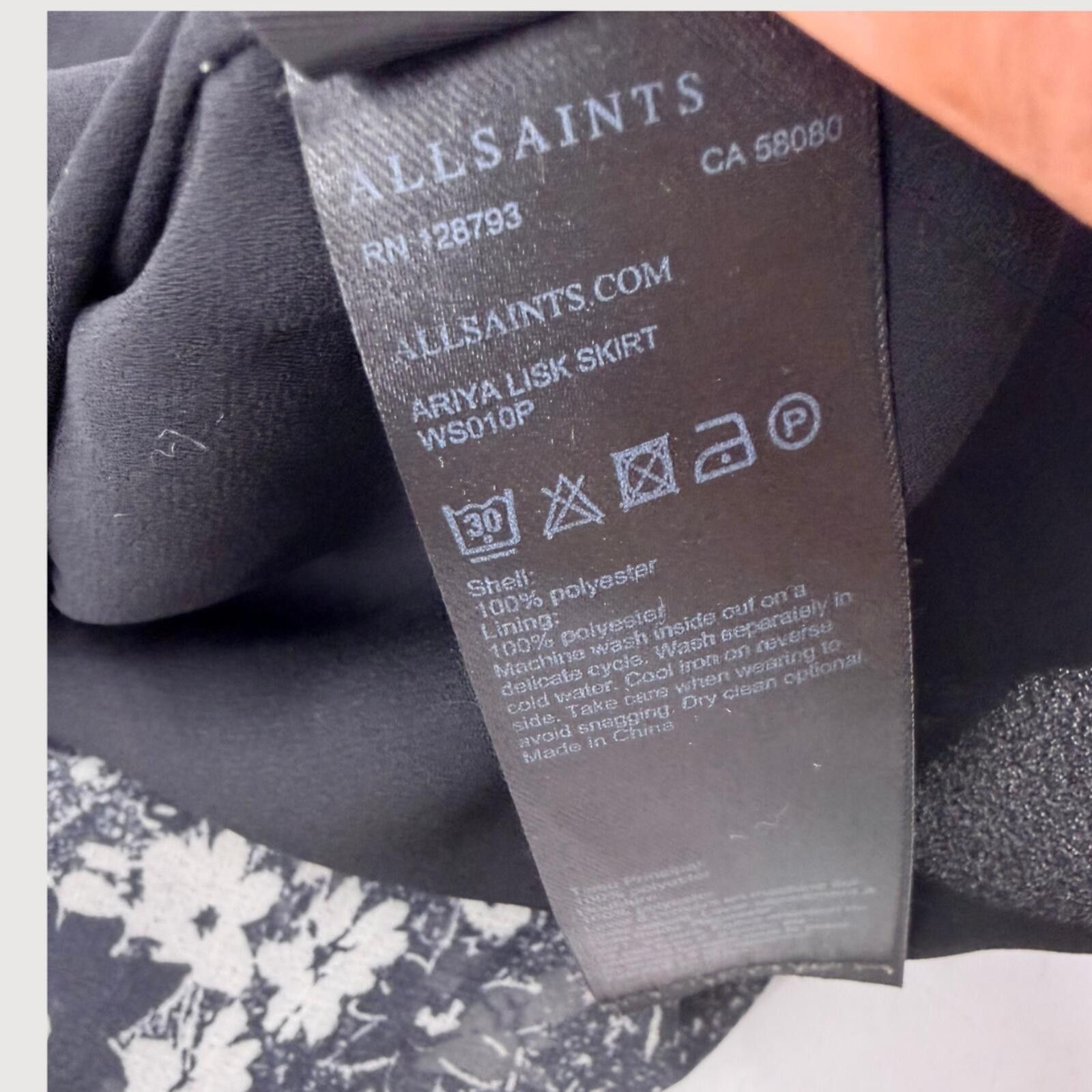 Allsaints AllSaints Ariya Lisk Midi Skirt Ruched Black 2 Size 26" / US 2 / IT 38 - 5 Thumbnail