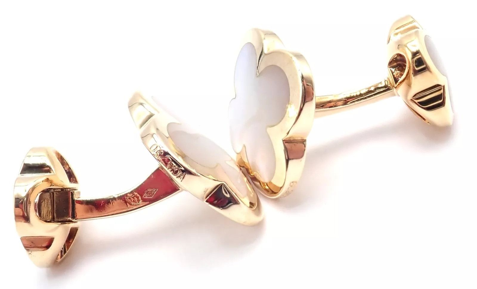 Van Cleef & Arpels Cleef & Arpels 18k Pure Alhambra Mother Of Pearl Cufflinks Size ONE SIZE - 5 Thumbnail