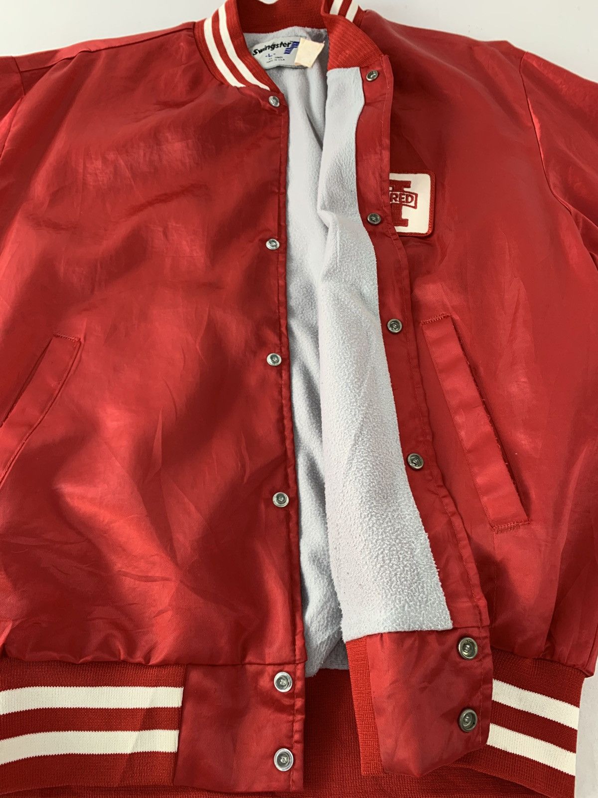 Swingster 90s Swingster Go Big Red Red Satin Bomber Varsity Jacket Size US L / EU 52-54 / 3 - 5 Thumbnail