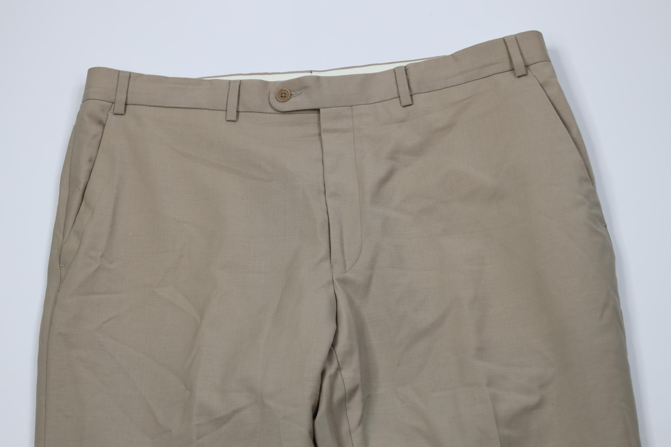 John Varvatos John Varvatos USA Wool Blend Knit Wide Leg Chino Pants Beige Size US 38 / EU 54 - 2 Thumbnail