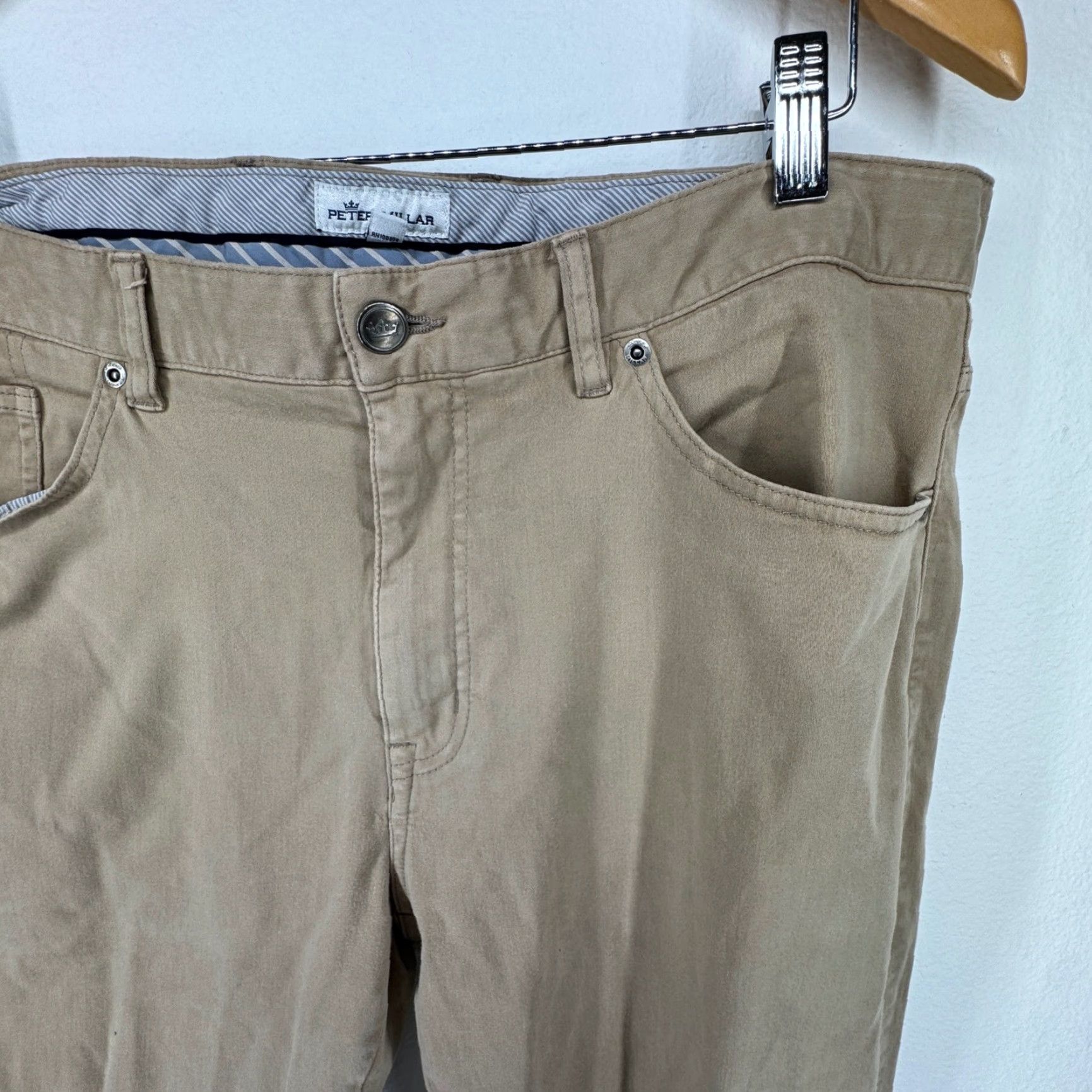 Peter Millar Peter Millar Pants Men 36x28 Chino 5 Pocket Straight Leg Tan Beige Wicking Stretch Casual Workwear Golf Size US 36 / EU 52 - 5 Thumbnail