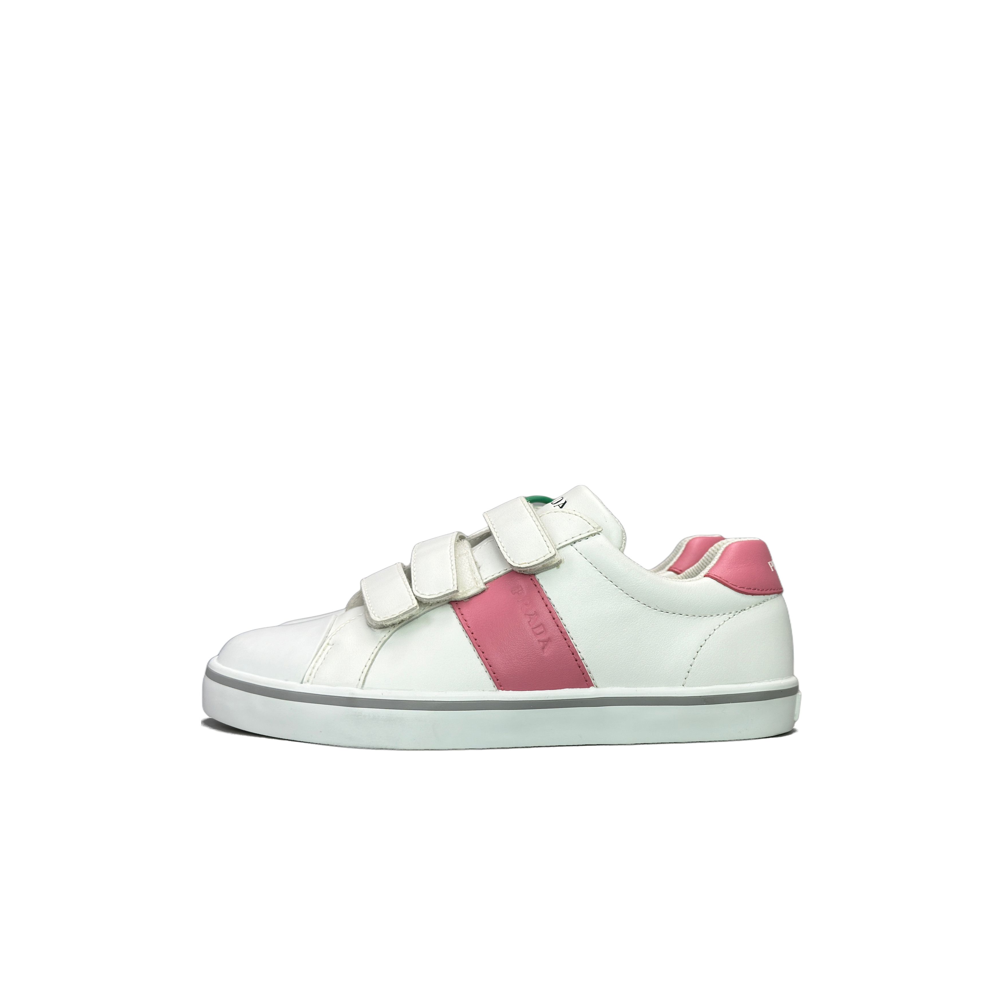 Prada Prada White Pink Velcro Low-Top Sneakers Size 35 Size US 5 / IT 35 - 1 Thumbnail
