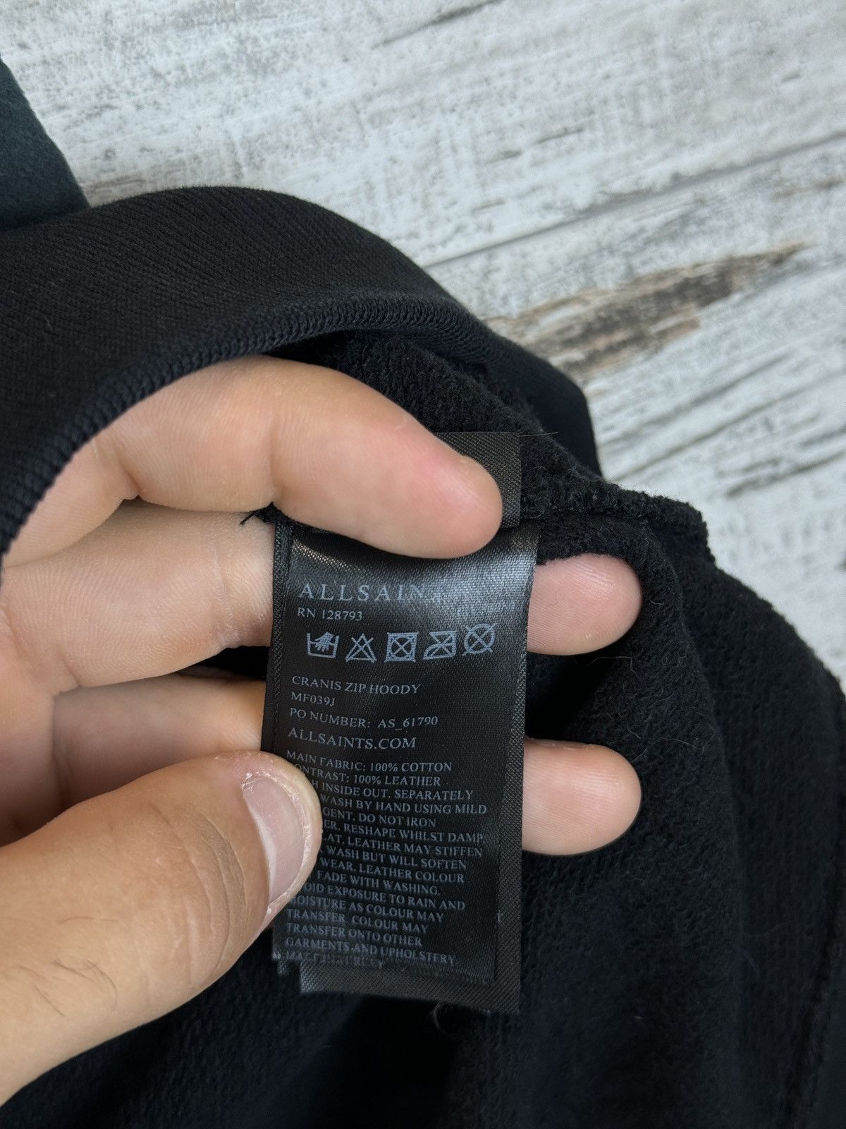 Allsaints Mens AllSaints CRANIS ZIP HOODY black jacket pullover Size US M / EU 48-50 / 2 - 10 Thumbnail