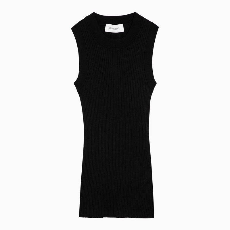 image of Sportmax Black Cotton Tank Top, Women's (Size Large)