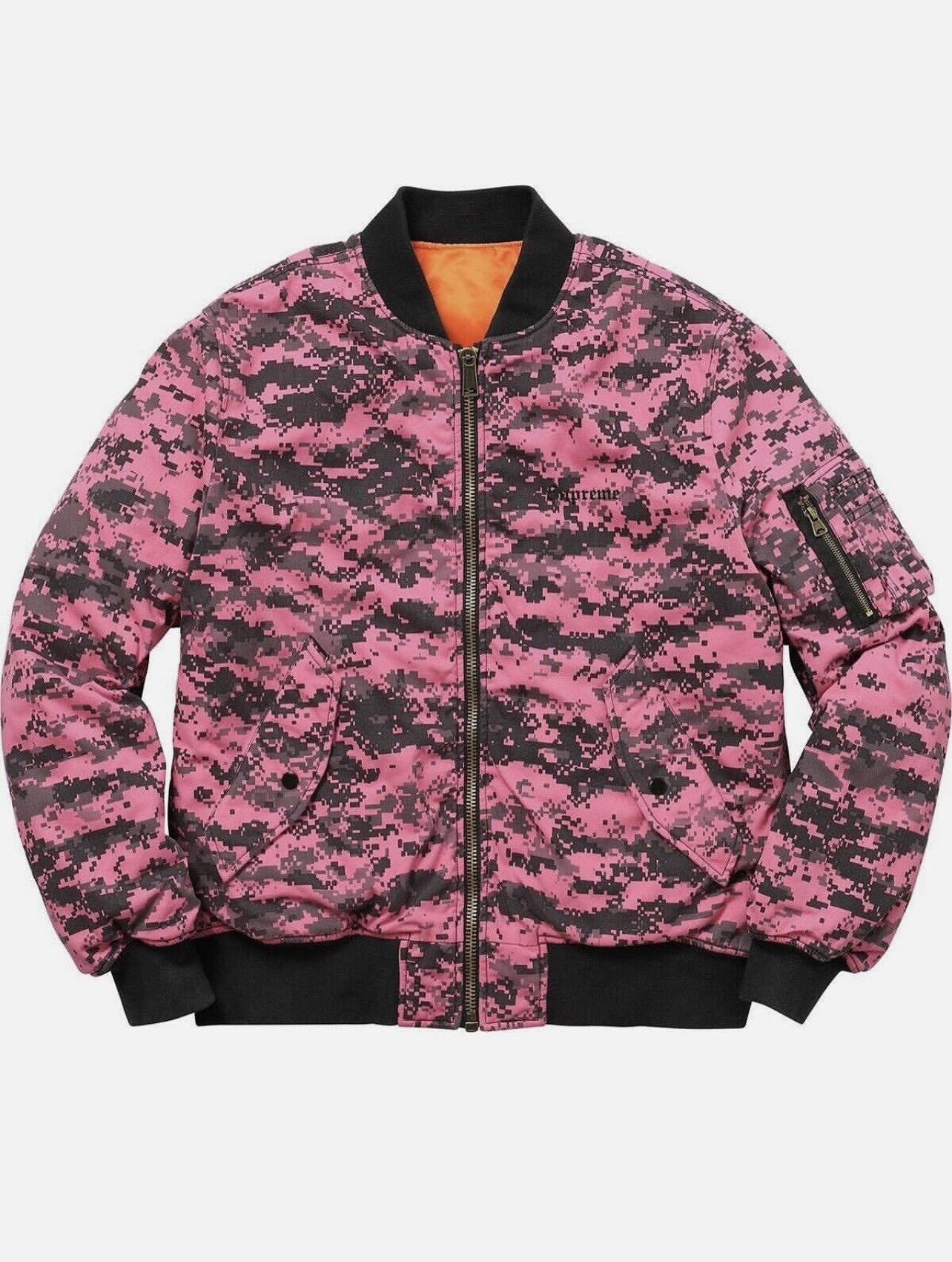 Supreme Supreme digi camo MA-1 jacket, pink camo reversible orange Size US M / EU 48-50 / 2 - 3 Thumbnail
