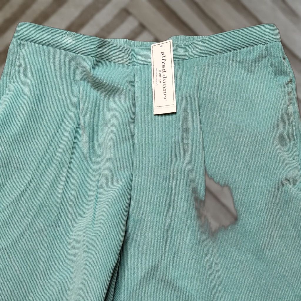 Vintage Alfred Dunner St Moritz Women Plus 16W Seafoam Corduroy Pants NEW Pull On Size 38" / US 16 / IT 52 - 1 Thumbnail