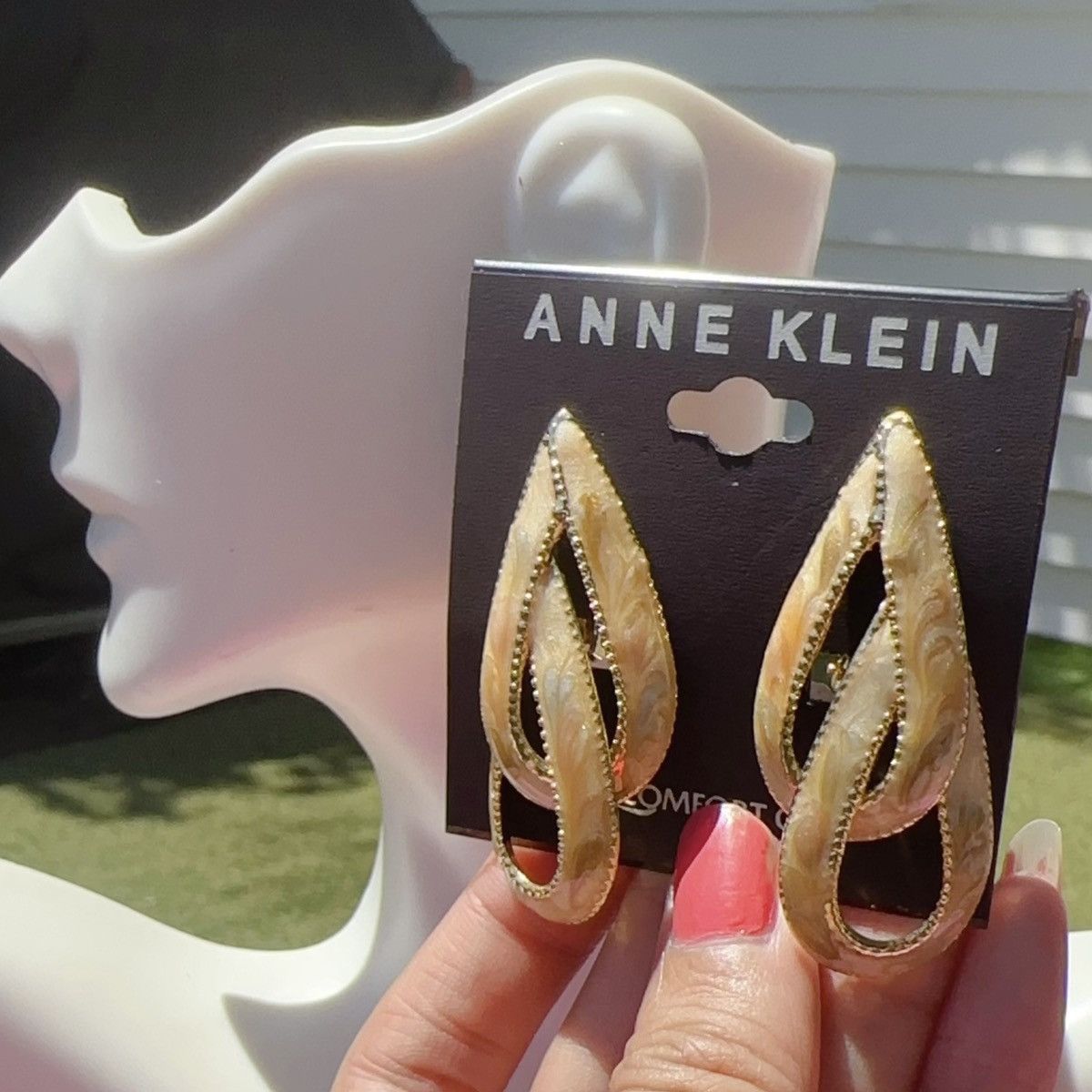 Anne Klein Anne Klein gold tone beige cream reflective amber double Size ONE SIZE - 1 Thumbnail