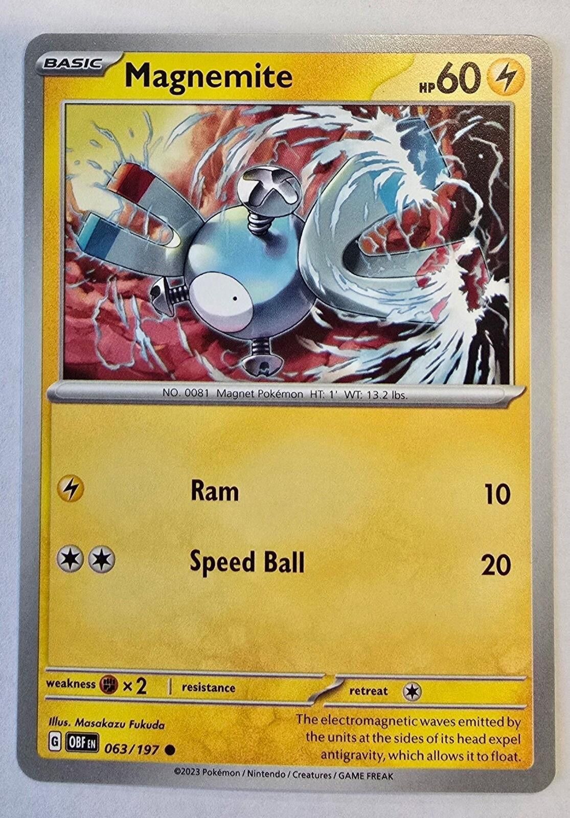 Pokemon Magnemite #063/197 Size ONE SIZE - 1 Thumbnail