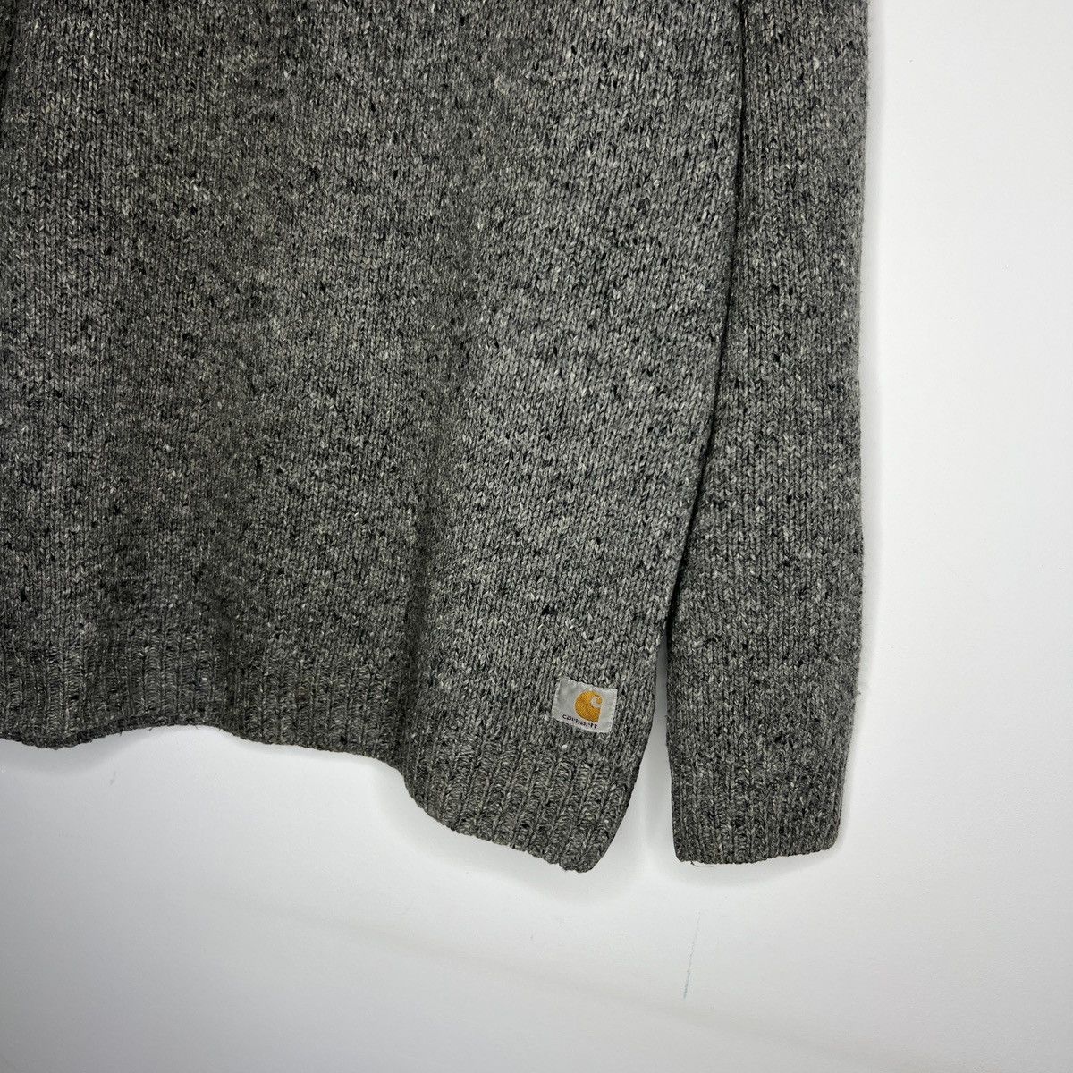 Carhartt × Carhartt Wip × Vintage Carhartt Anglistic Wool Sweater Knitwear Jumper Grey Y2K Size US XL / EU 56 / 4 - 3 Thumbnail