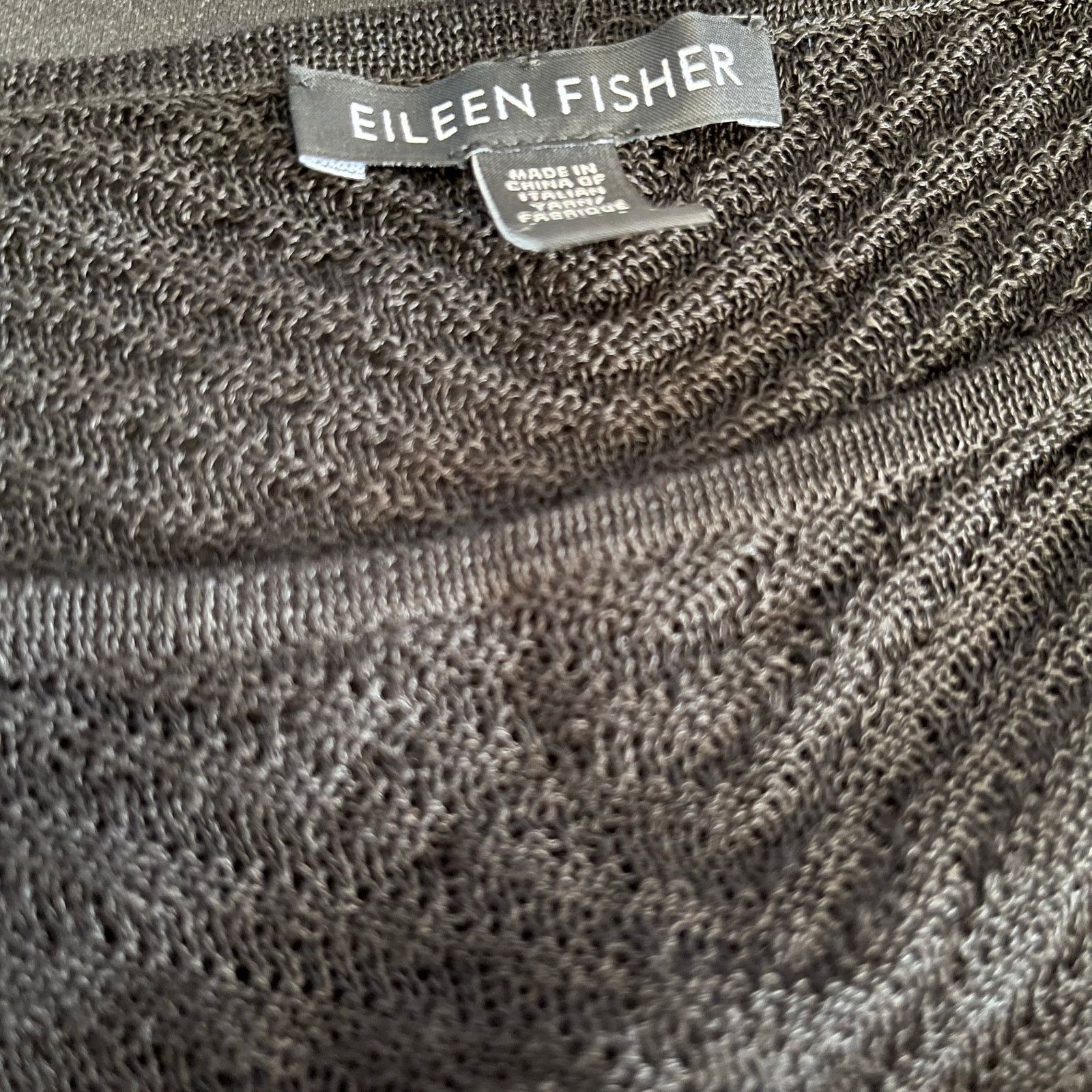 Eileen Fisher Eileen Fisher Black Hemp Sheer Knit High Low Sweater Size M / US 6-8 / IT 42-44 - 4 Thumbnail