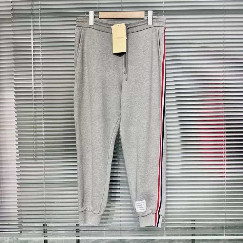 Thom Browne Thom Browne Grey Side-Stripe Sweatpants - dmc Size US 30 / EU 46 - 1 Thumbnail