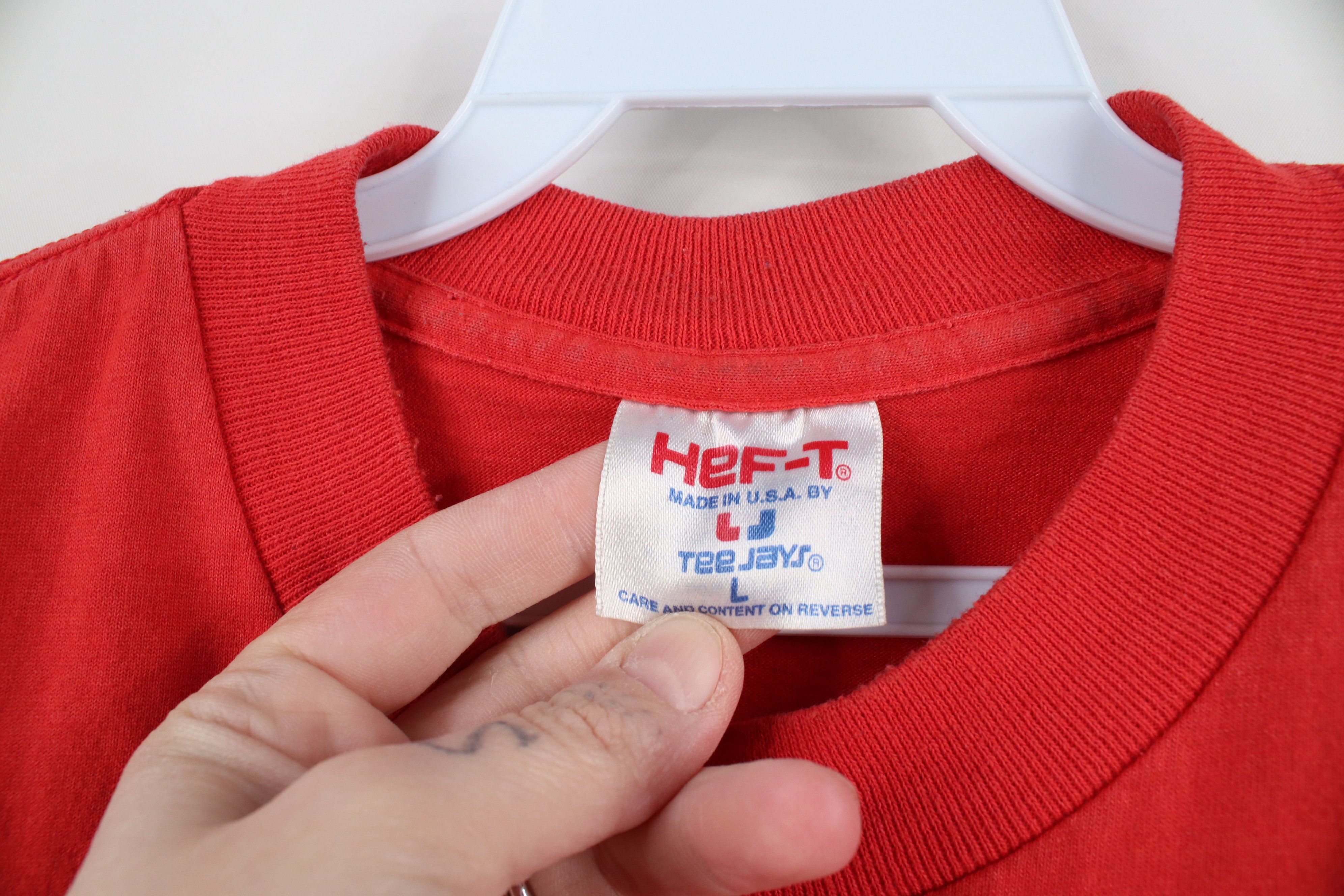 Vintage Vintage 80s 90s Streetwear Blank Long Sleeve T-Shirt Red USA Size US L / EU 52-54 / 3 - 5 Thumbnail