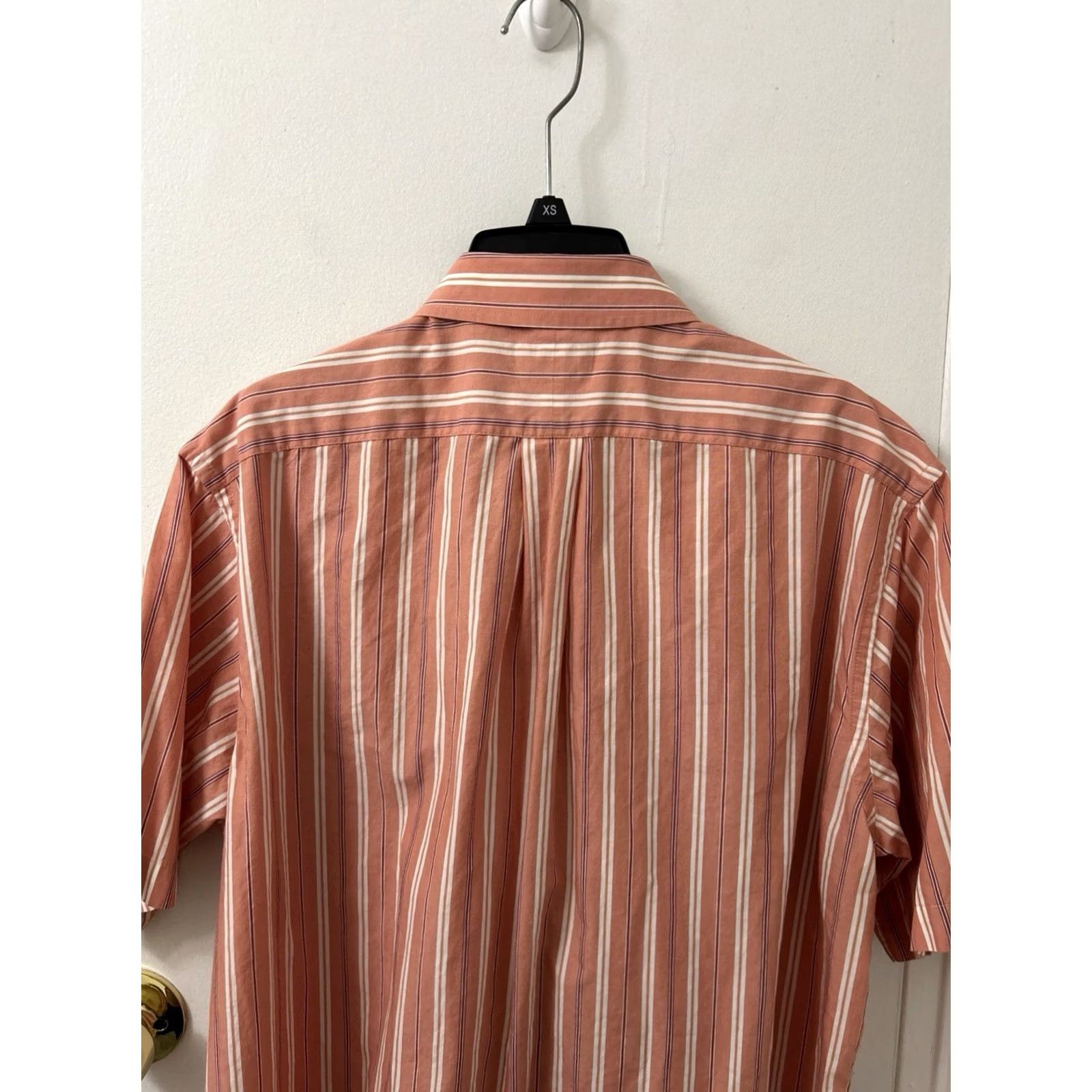 Vintage LL Bean Shirt Mens L Coral Striped Button-Down Short Sleeve Casual Beach City 90s Mens Size US L / EU 52-54 / 3 - 7 Thumbnail