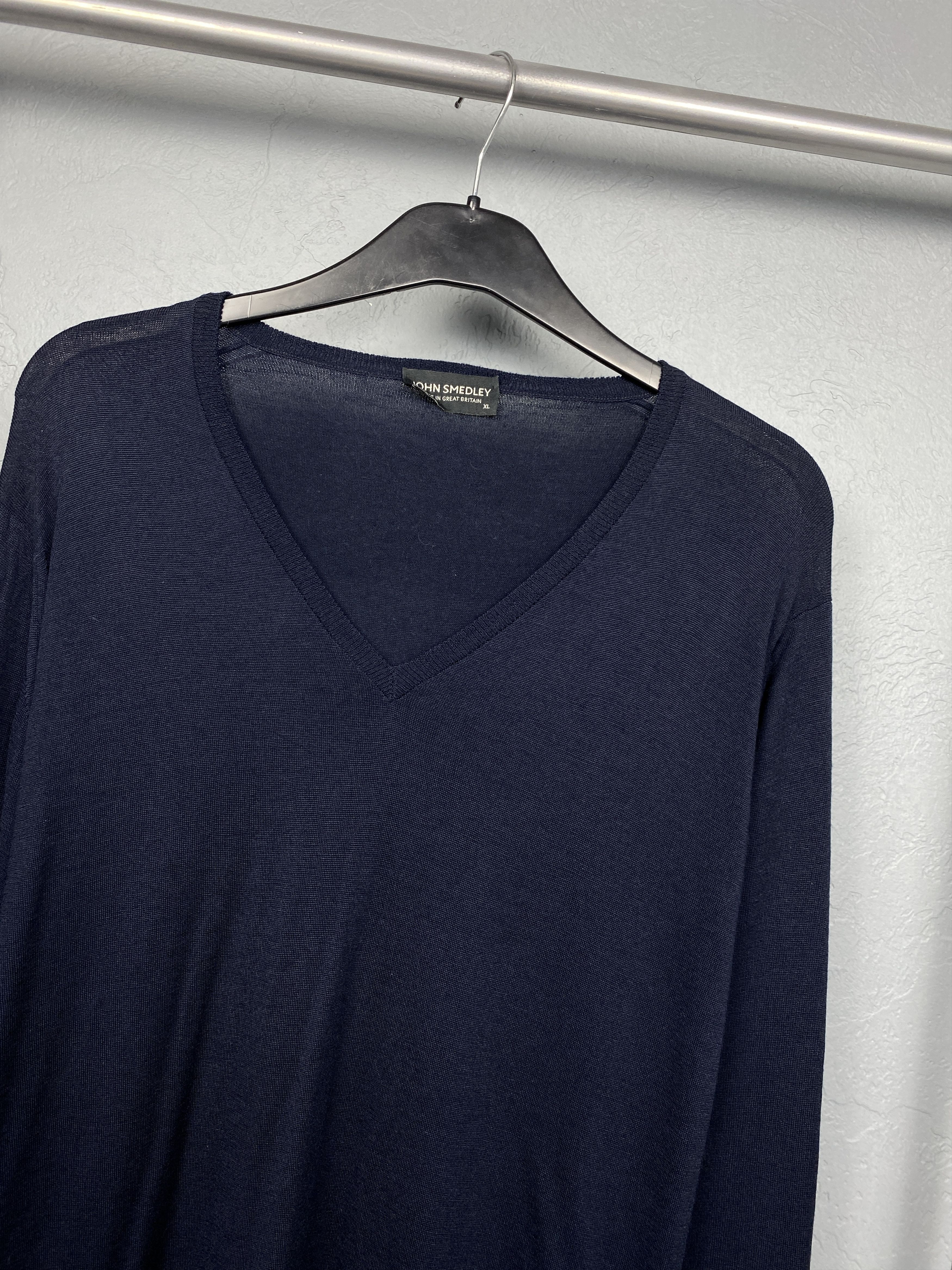 John Smedley John Smedley Vintage Mens Wool Knit V-neck Sweater Size US XL / EU 56 / 4 - 2 Thumbnail