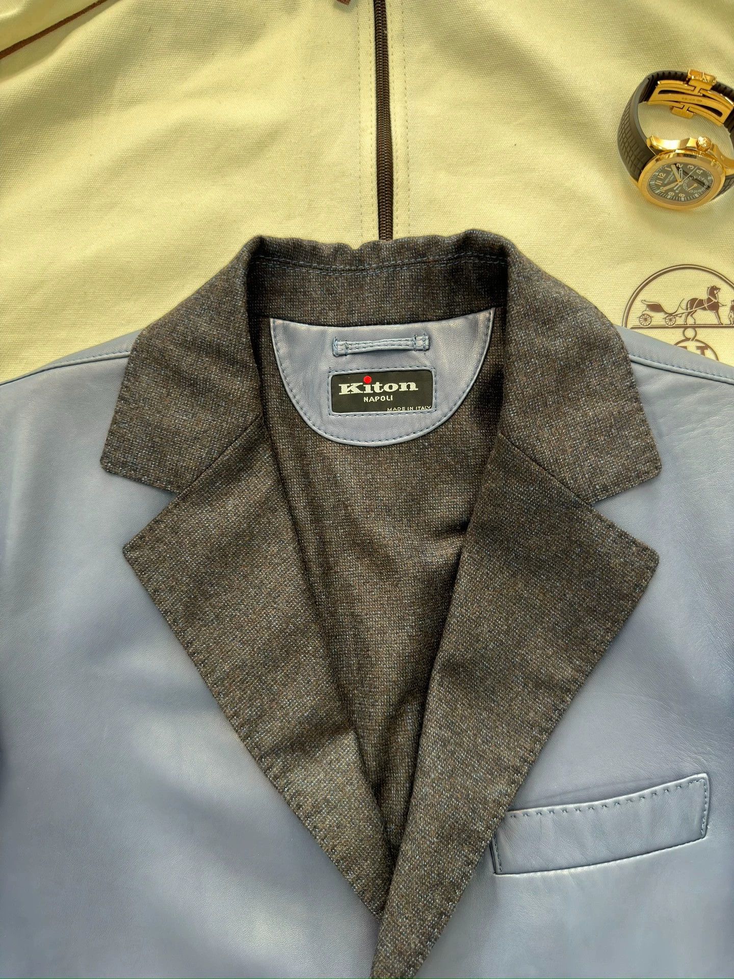 Kiton Kiton Lambskin Leather Jacket 46 Like New Hand-Stitched Size US S / EU 44-46 / 1 - 2 Thumbnail
