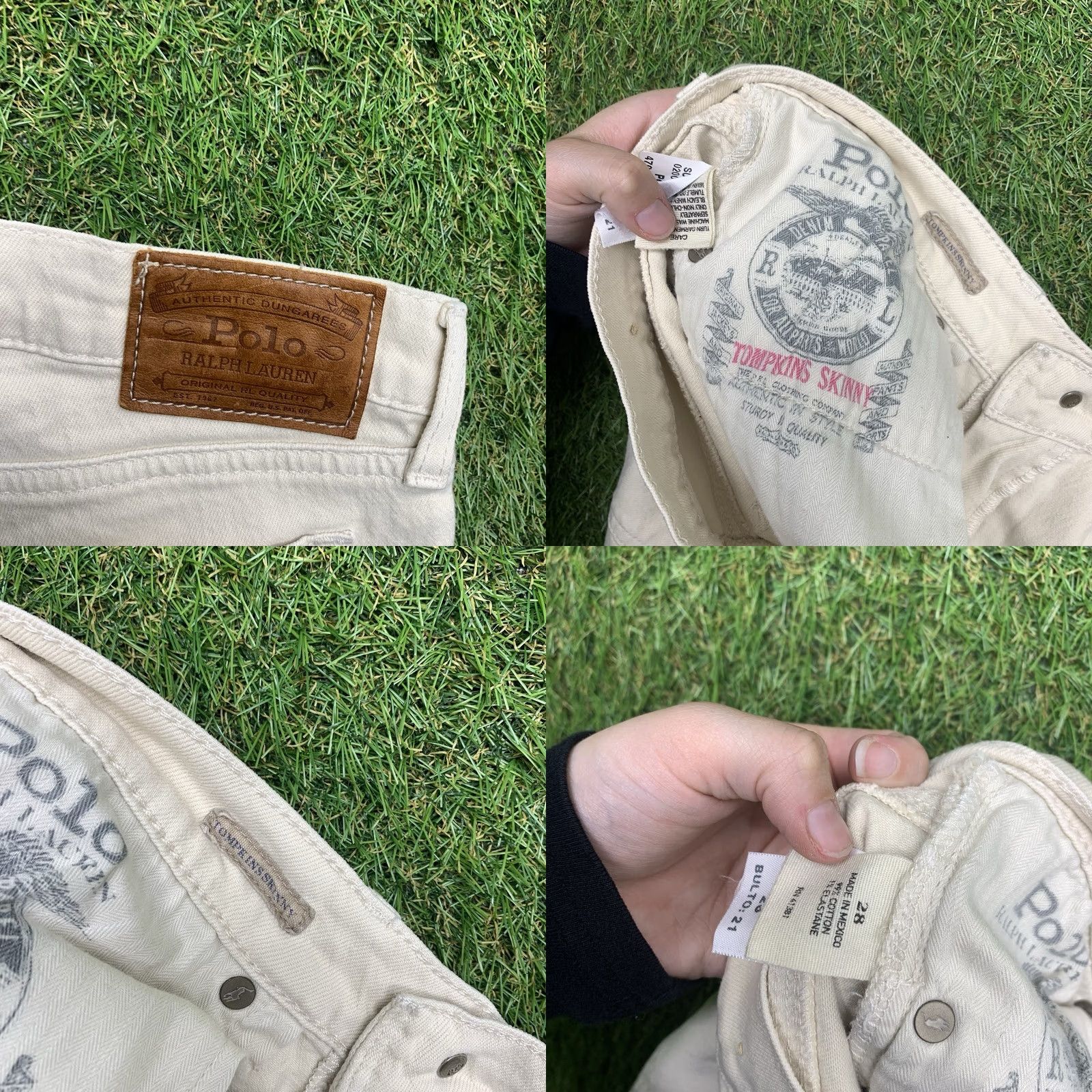 Ralph Lauren Ralph Lauren Polo Pants Jeans Skinny 28 White Cotton Denim 5-Pocket Preppy Mens Regular Mid Rise 30 Inseam Size 28" / US 6 / IT 42 - 8 Thumbnail